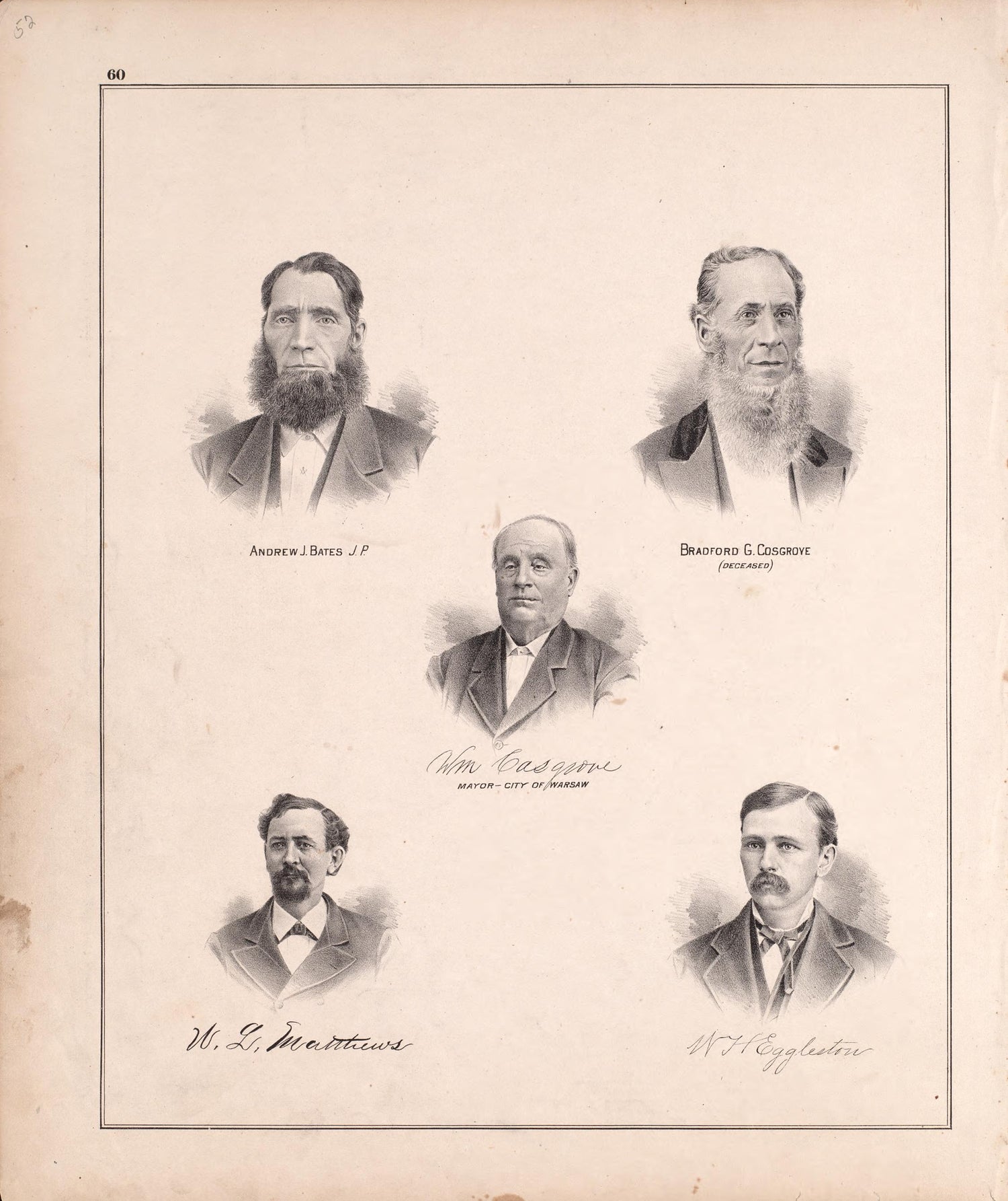 Officials of Kosciusko County, Indiana (continued) from Combination Atlas Map of Kosciusko County, Indiana 1879 by Relic Map Company