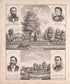 Multiple Residence Sketches (continued) from Combination Atlas Map of Kosciusko County, Indiana 1879 by Relic Map Company