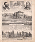 Multiple Residence Sketches from Combination Atlas Map of Kosciusko County, Indiana 1879 by Relic Map Company