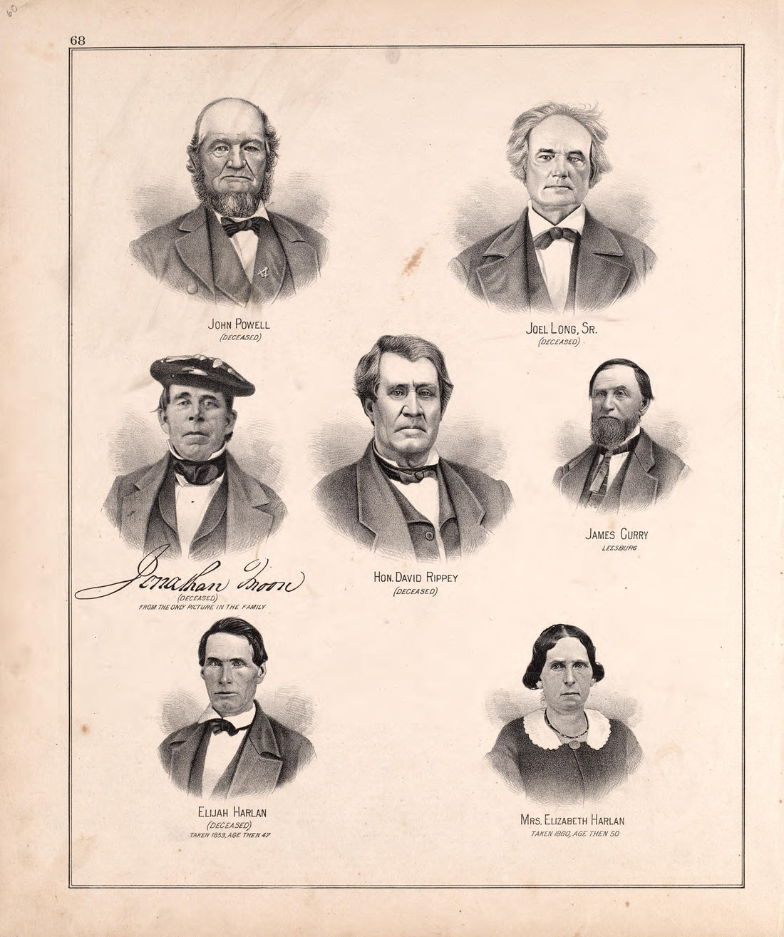 Representative Group of Members of Medical Society (continued) from Combination Atlas Map of Kosciusko County, Indiana 1879 by Relic Map Company
