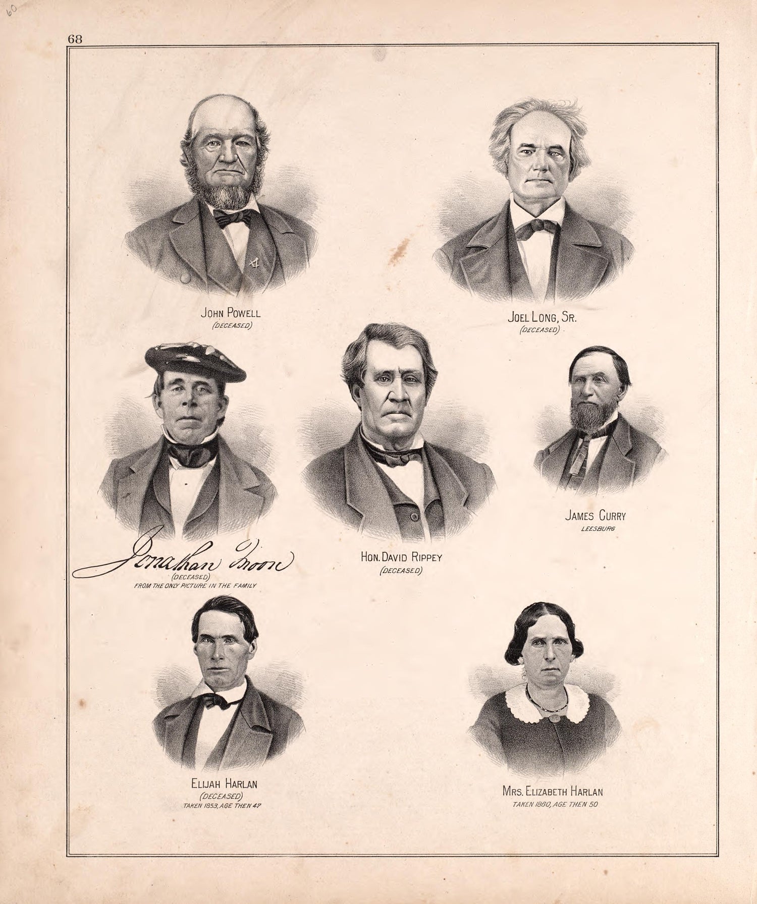 Representative Group of Members of Medical Society (continued) from Combination Atlas Map of Kosciusko County, Indiana 1879 by Relic Map Company