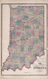 Sectional & Township Map of Indiana from Combination Atlas Map of Kosciusko County, Indiana 1879 by Relic Map Company