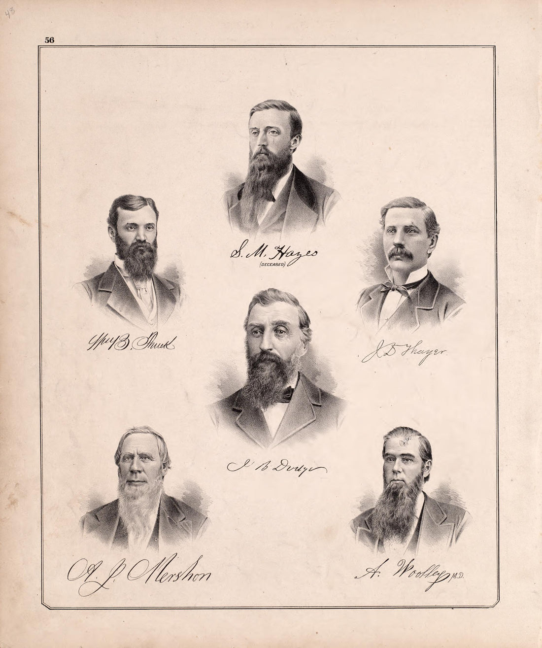 Multiple Sketches from Combination Atlas Map of Kosciusko County, Indiana 1879 by Relic Map Company