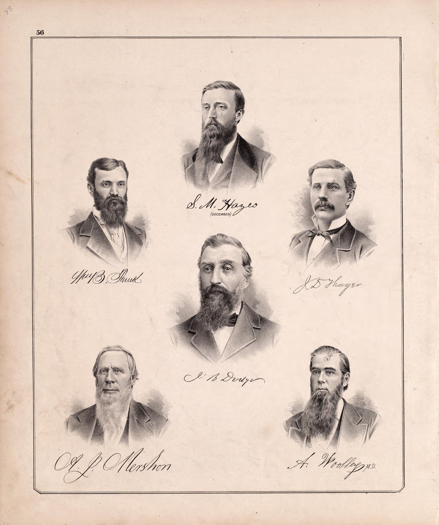 Multiple Sketches from Combination Atlas Map of Kosciusko County, Indiana 1879 by Relic Map Company