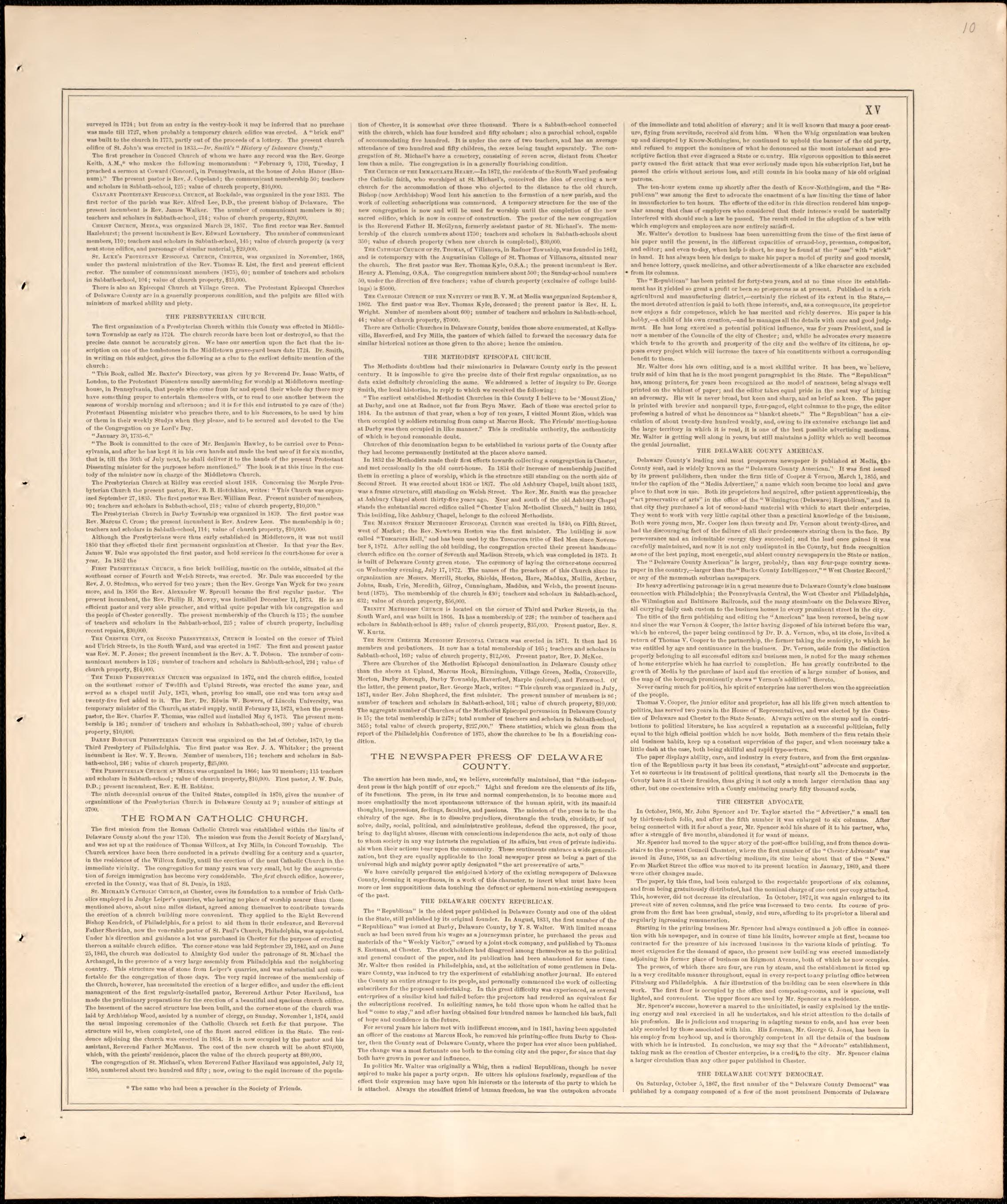 History of Delaware County, Pennsylvania, P. 3 from Combination Atlas Map of Delaware County, Pennsylvania 1875 by Relic Map Company