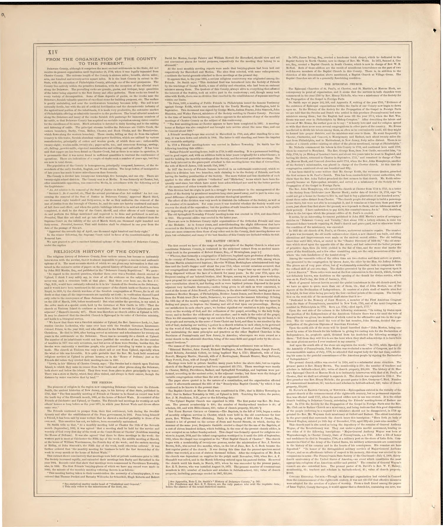 History of Delaware County, Pennsylvania, P. 2 from Combination Atlas Map of Delaware County, Pennsylvania 1875 by Relic Map Company