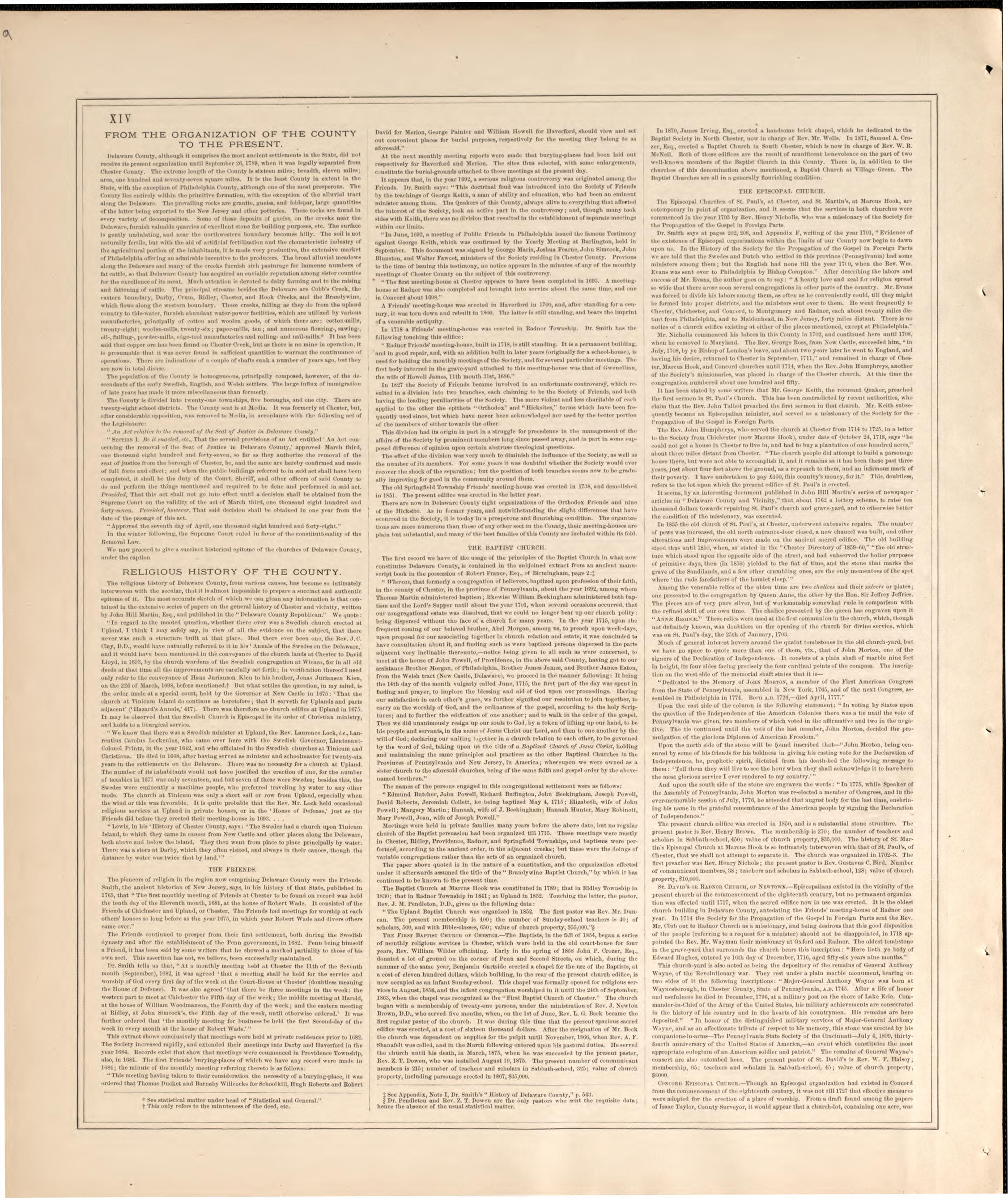 History of Delaware County, Pennsylvania, P. 2 from Combination Atlas Map of Delaware County, Pennsylvania 1875 by Relic Map Company