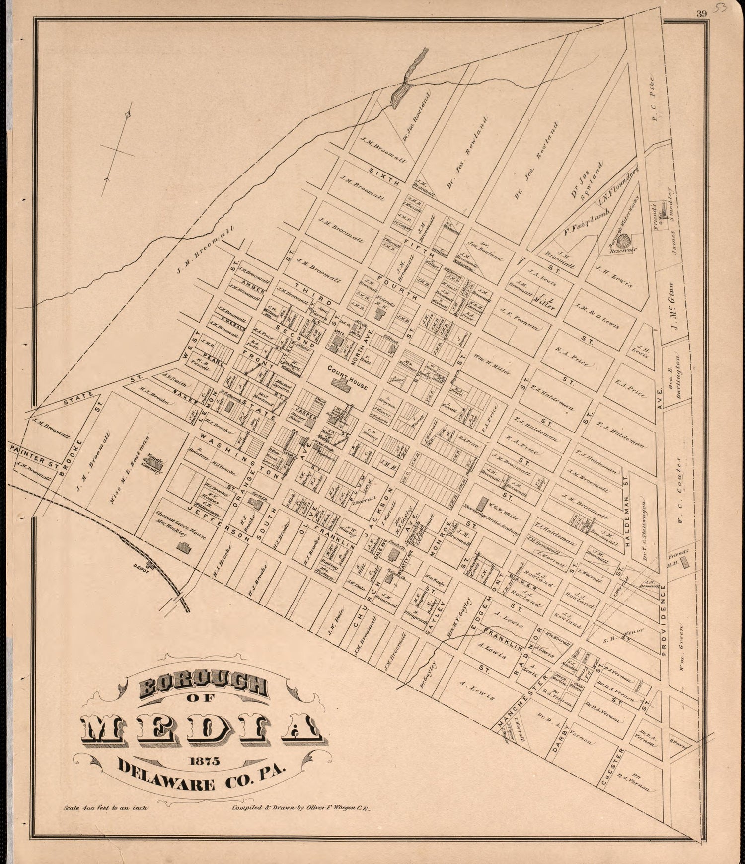 Media from Combination Atlas Map of Delaware County, Pennsylvania 1875 by Relic Map Company