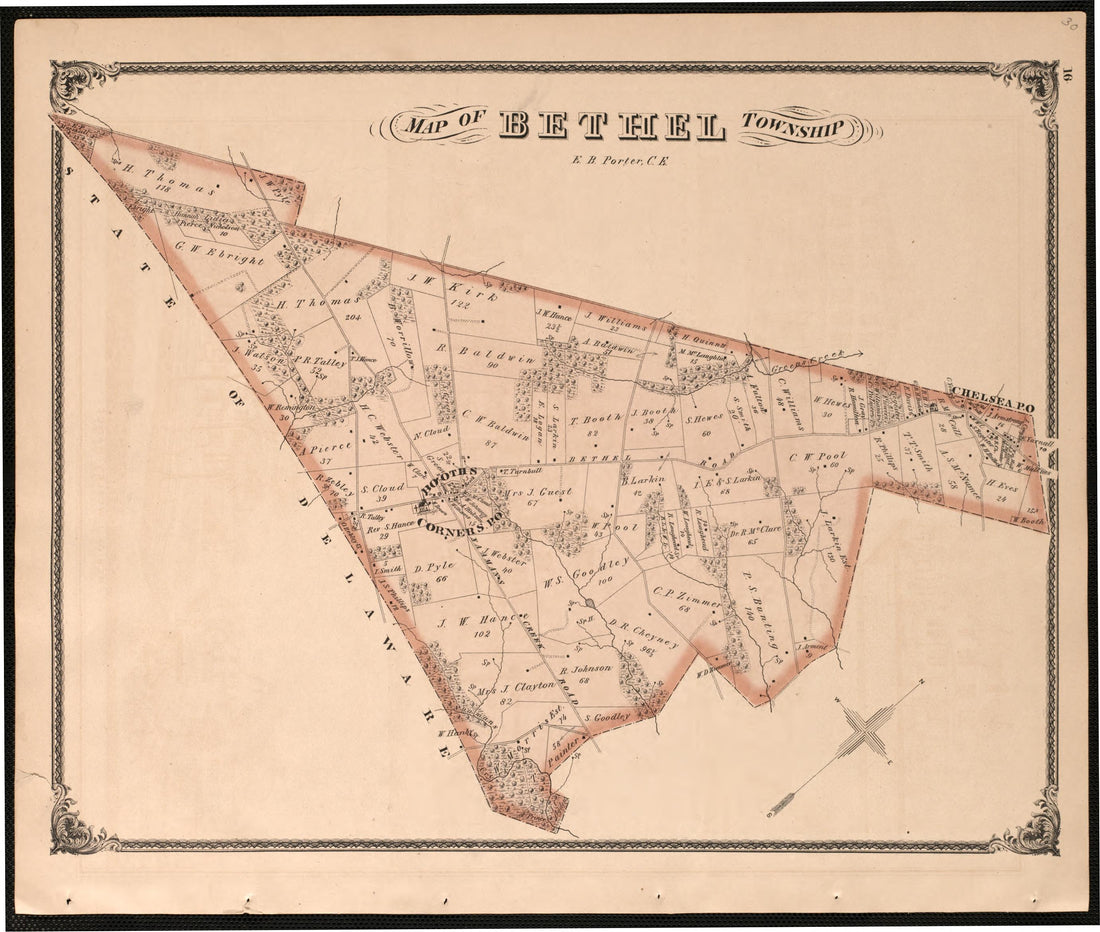 Illustration of Bethel Township from Combination Atlas Map of Delaware County, Pennsylvania 1875 by Relic Map Company