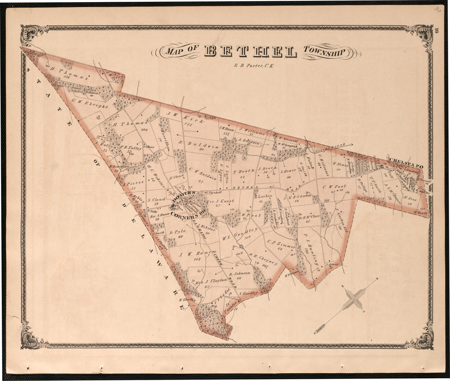 Illustration of Bethel Township from Combination Atlas Map of Delaware County, Pennsylvania 1875 by Relic Map Company