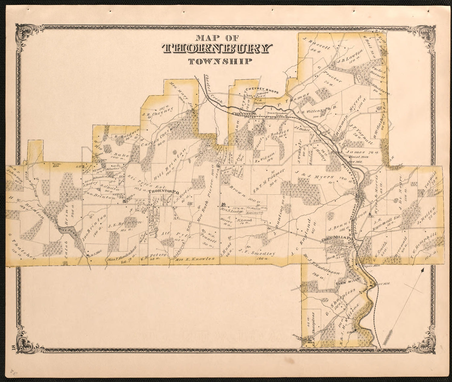 This old map of Delaware County, Pennsylvania,  was created by Everts &amp; Stewart|Friend, Norman M. in 1875
