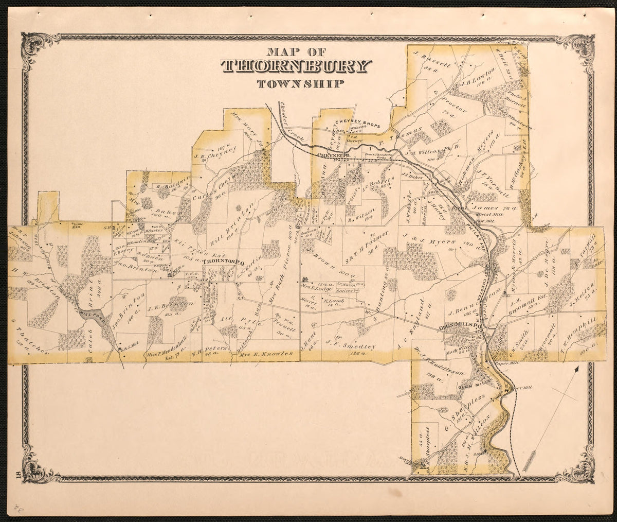 Thornbury Township from Combination Atlas Map of Delaware County, Pennsylvania 1875 by Relic Map Company