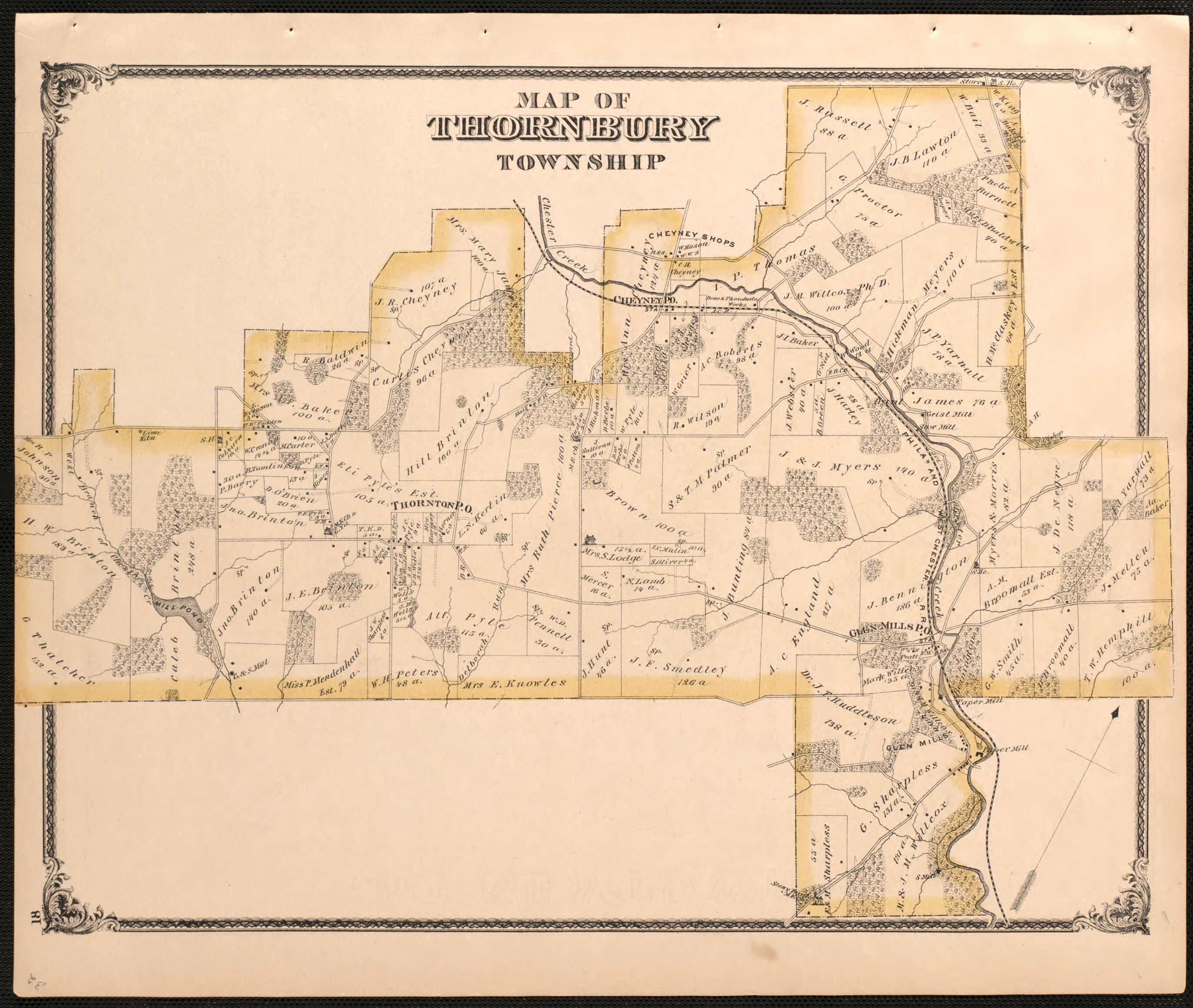 This old map of Delaware County, Pennsylvania,  was created by Everts &amp; Stewart|Friend, Norman M. in 1875