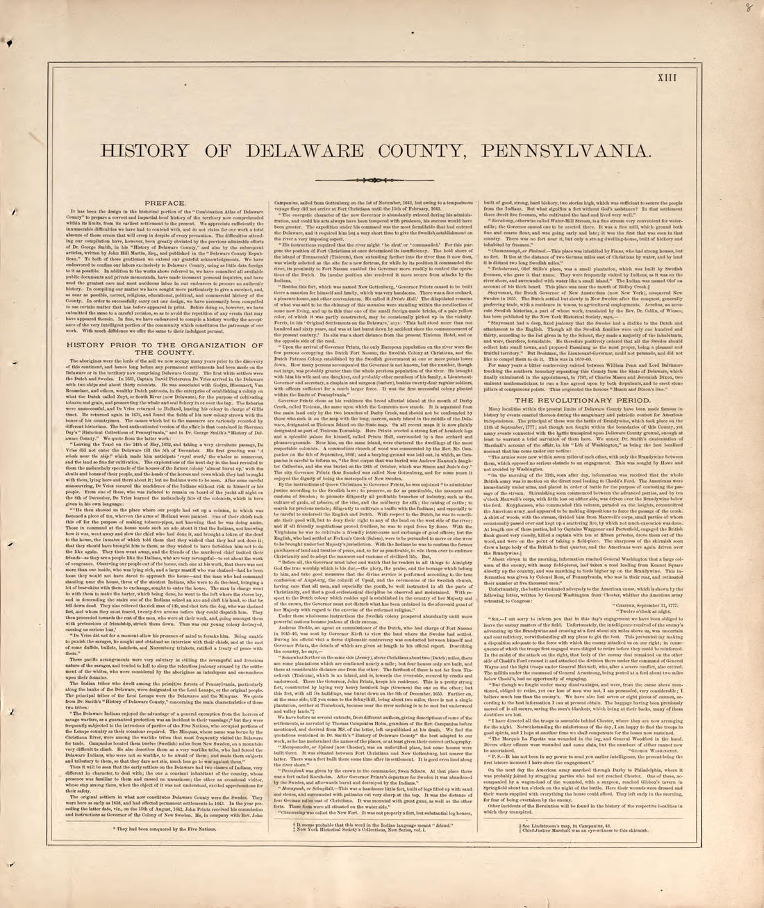 History of Delaware County, Pennsylvania from Combination Atlas Map of Delaware County, Pennsylvania 1875 by Relic Map Company