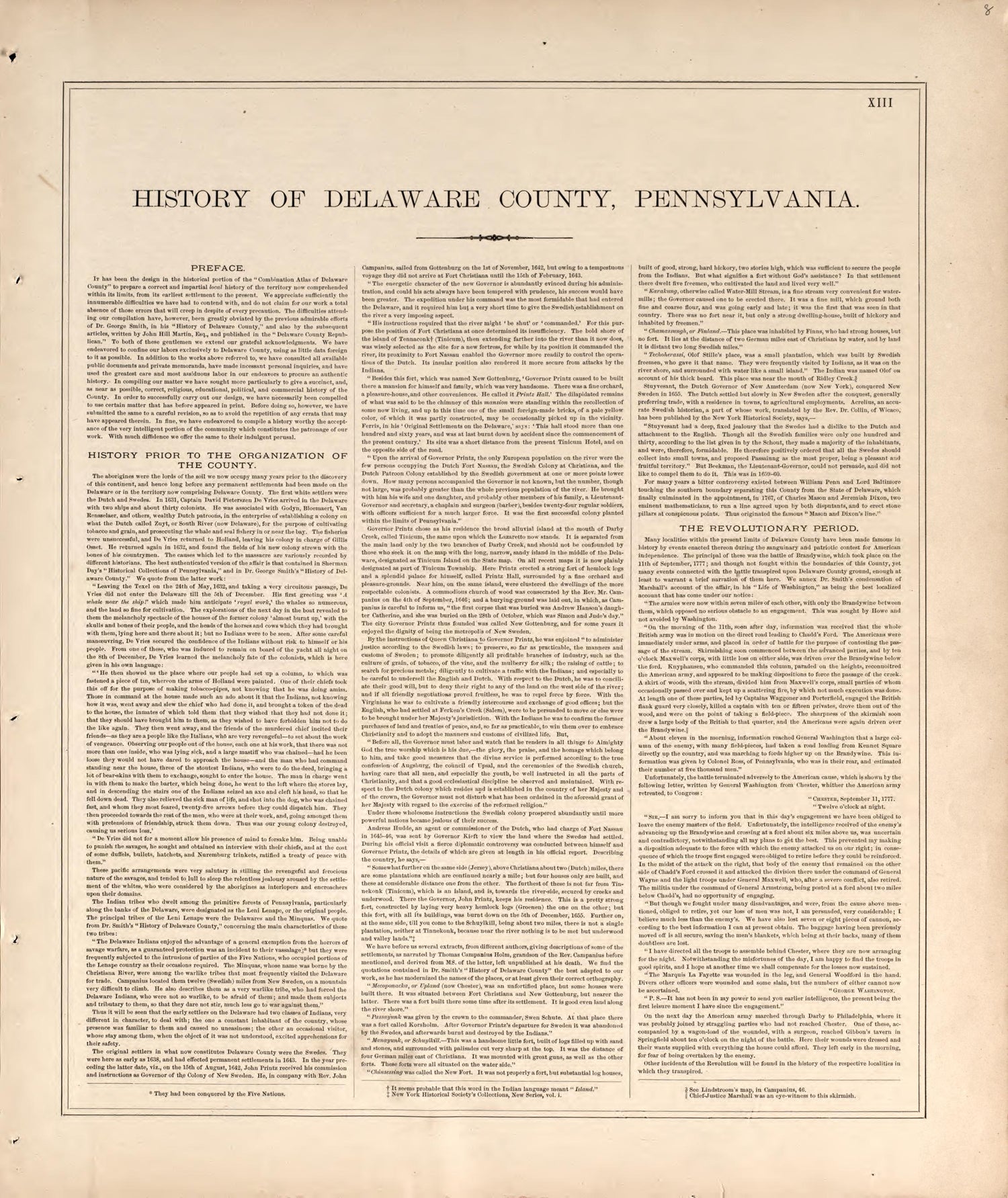 History of Delaware County, Pennsylvania from Combination Atlas Map of Delaware County, Pennsylvania 1875 by Relic Map Company