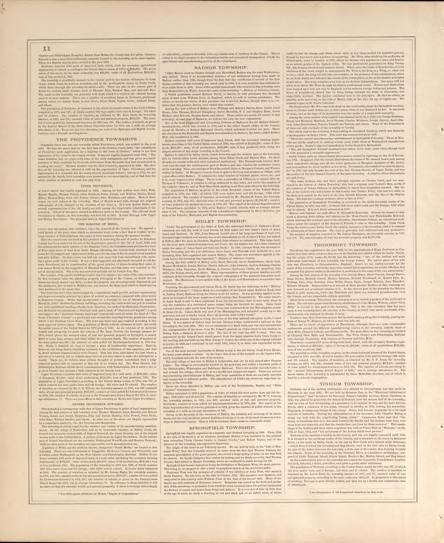 History of Delaware County, Pennsylvania, P. 8 from Combination Atlas Map of Delaware County, Pennsylvania 1875 by Relic Map Company