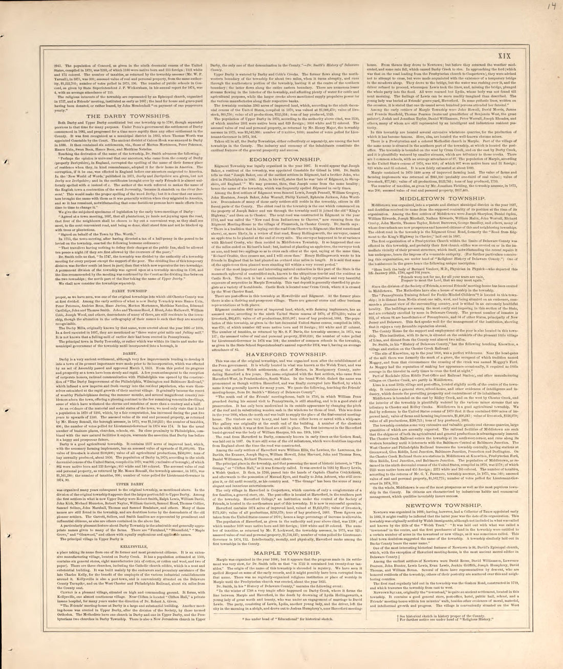 History of Delaware County, Pennsylvania, P. 7 from Combination Atlas Map of Delaware County, Pennsylvania 1875 by Relic Map Company