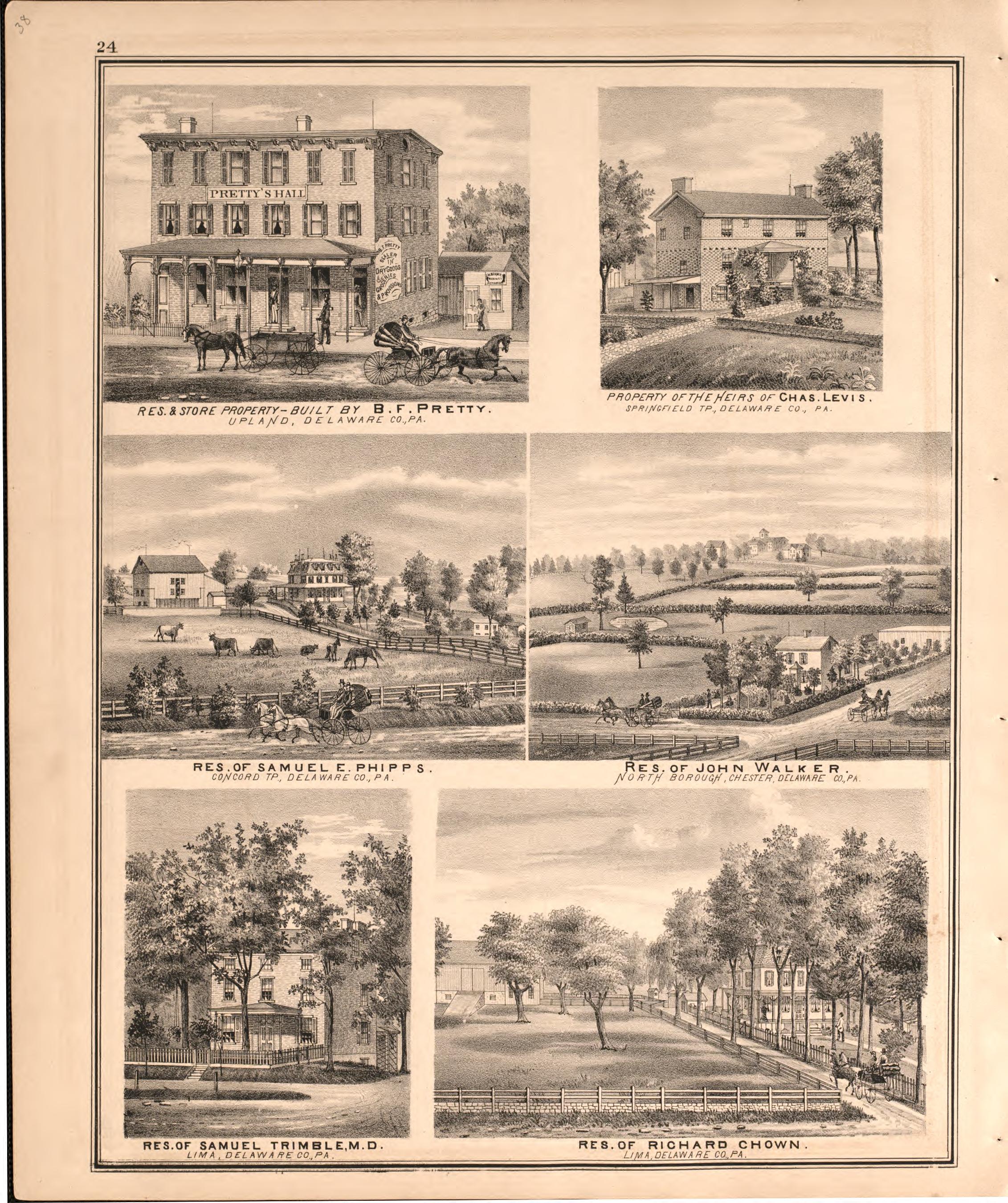 Illustrations from Combination Atlas Map of Delaware County, Pennsylvania 1875 by Relic Map Company