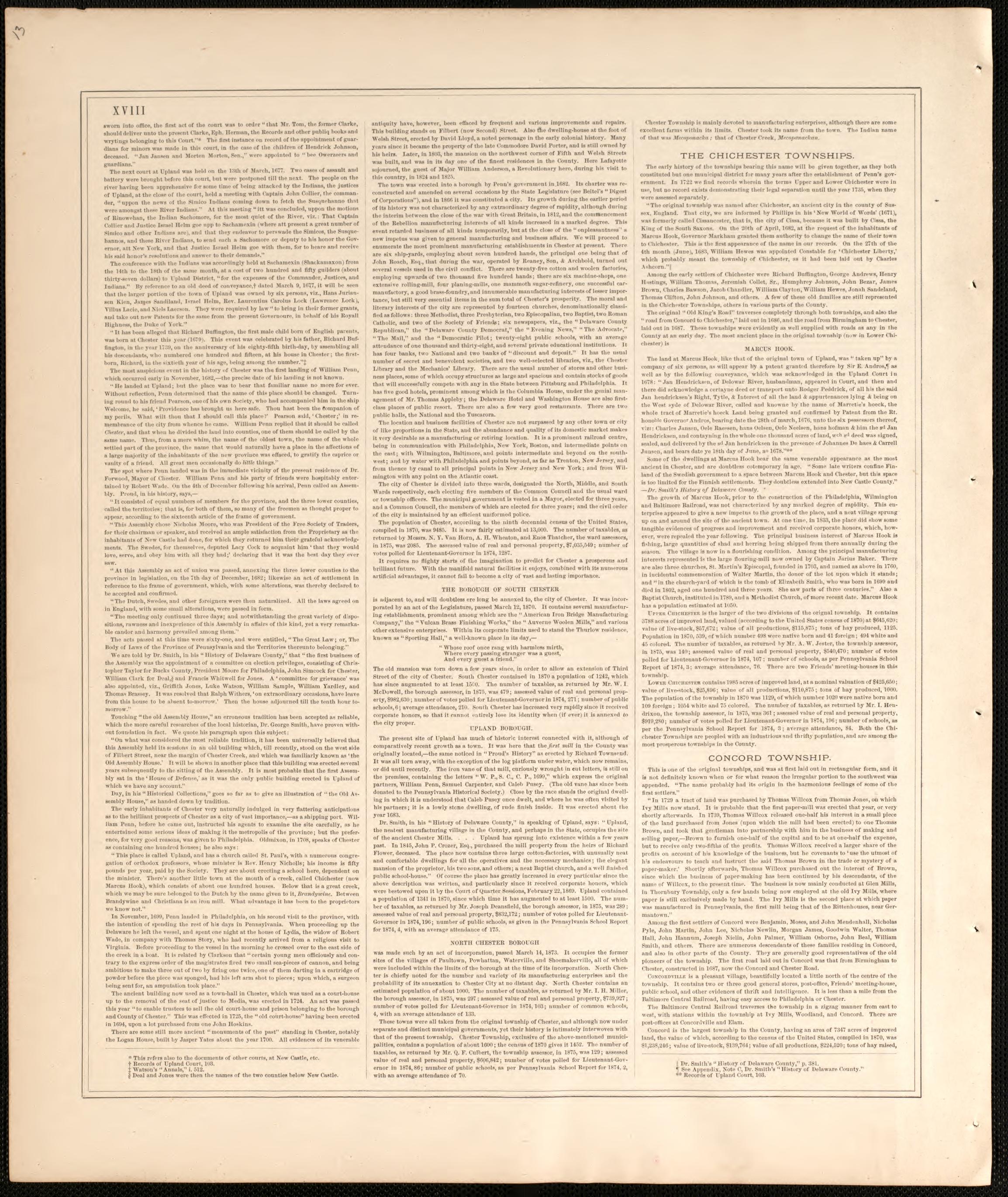 History of Delaware County, Pennsylvania, P. 6 from Combination Atlas Map of Delaware County, Pennsylvania 1875 by Relic Map Company