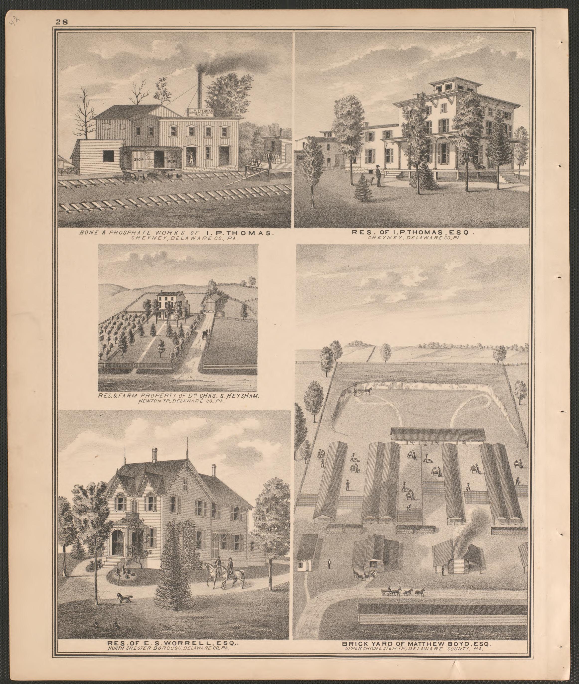 Illustrations from Combination Atlas Map of Delaware County, Pennsylvania 1875 by Relic Map Company