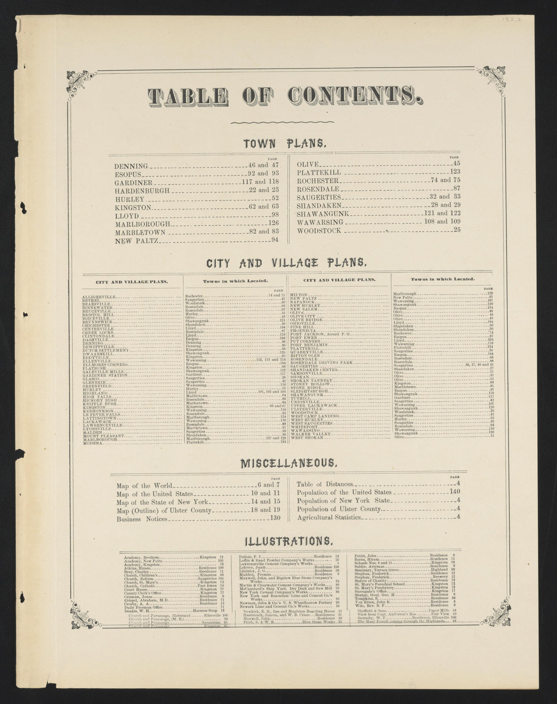 Image 3 of County Atlas of Ulster, New York from County Atlas of Ulster, New York : from Recent and Actual Surveys and Records 1875 by Relic Map Company