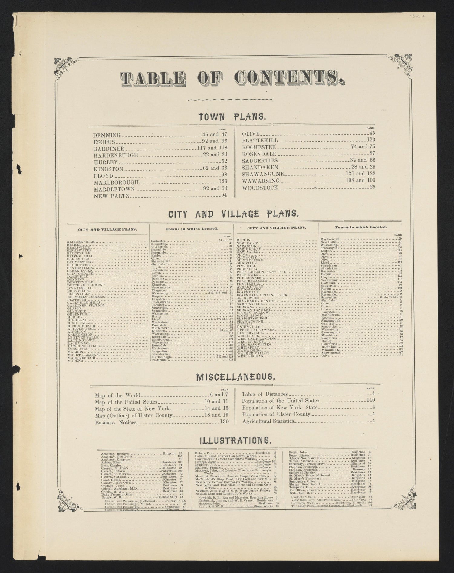 Image 3 of County Atlas of Ulster, New York from County Atlas of Ulster, New York : from Recent and Actual Surveys and Records 1875 by Relic Map Company