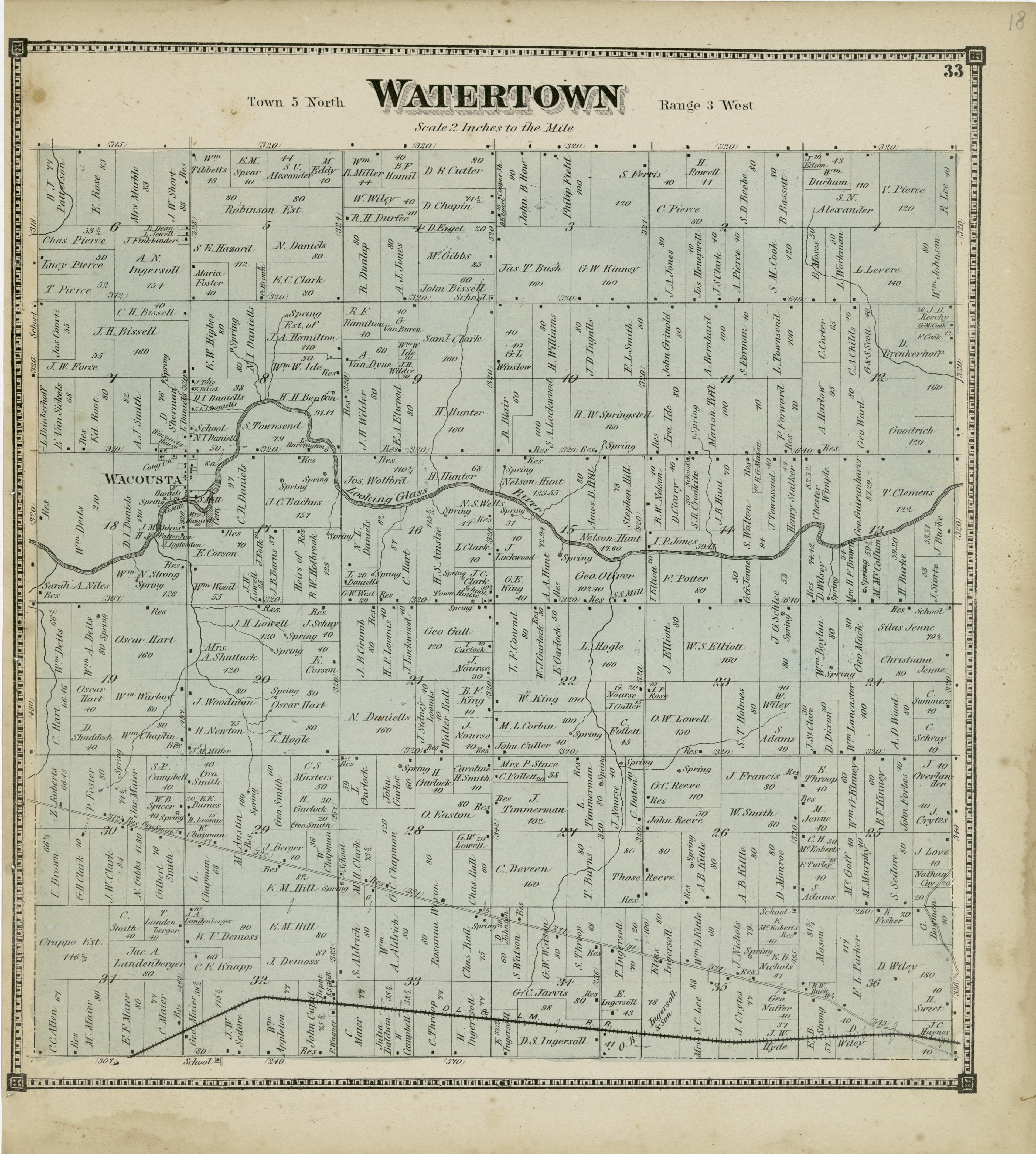 Watertown from Atlas of Clinton County, Michigan 1873 by Relic Map Company