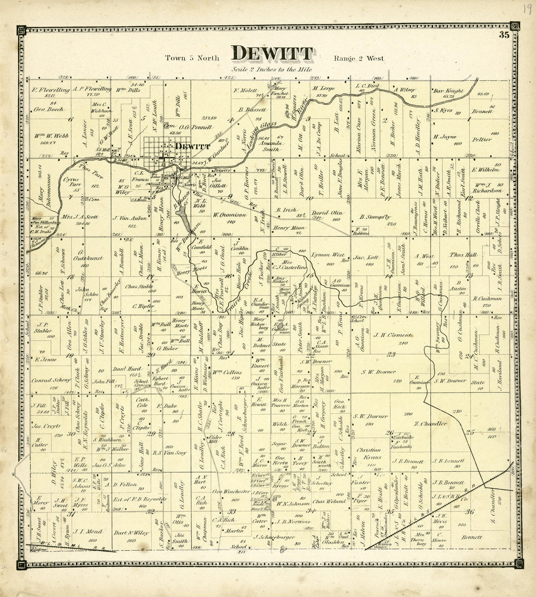 Dewitt from Atlas of Clinton County, Michigan 1873 by Relic Map Company