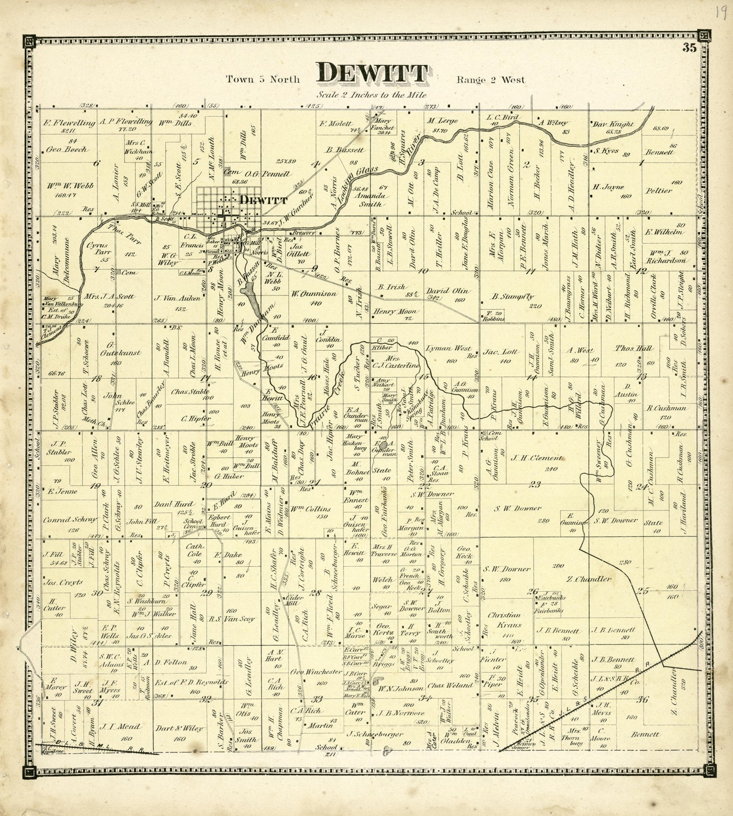 Dewitt from Atlas of Clinton County, Michigan 1873 by Relic Map Company