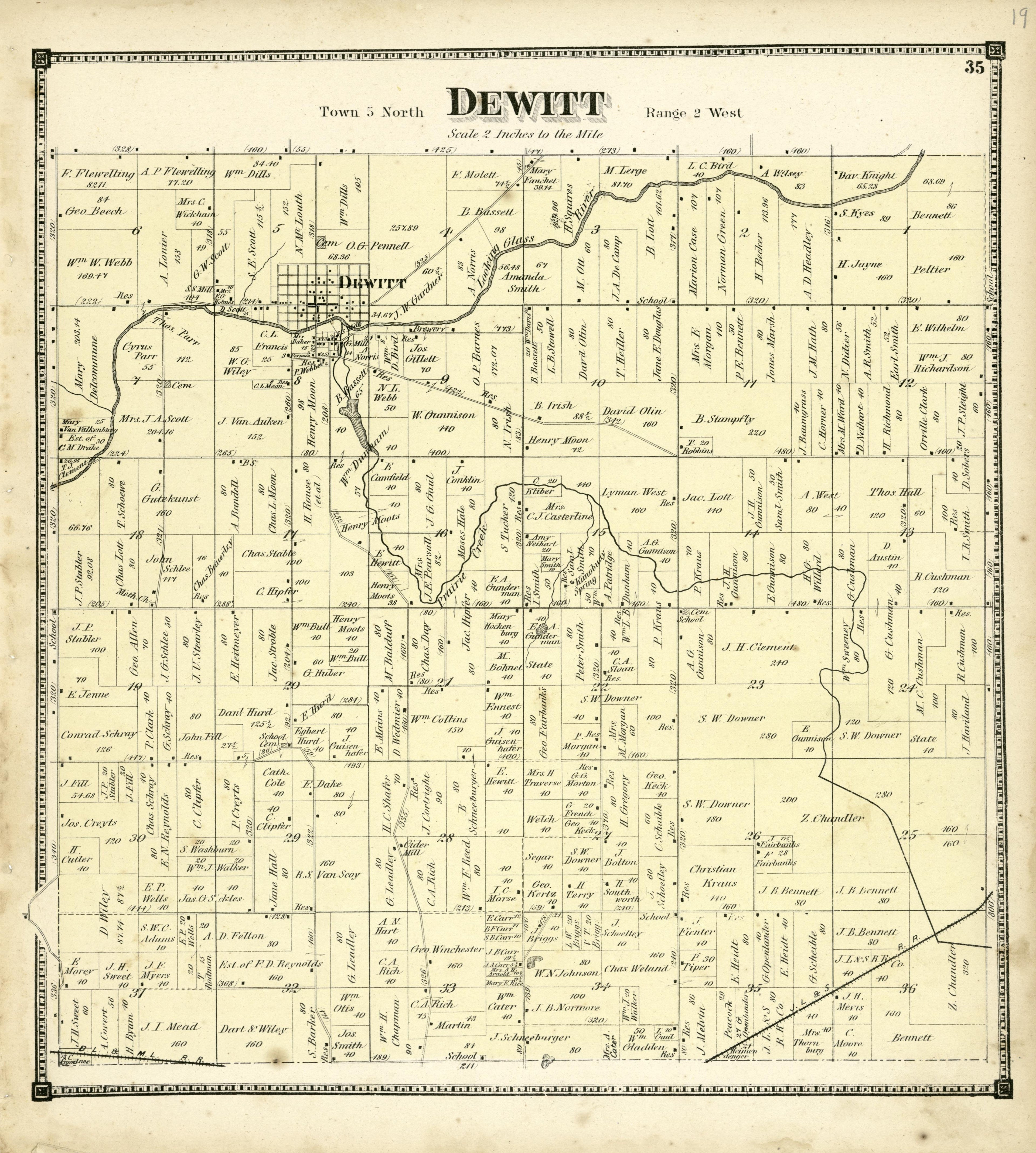 Dewitt from Atlas of Clinton County, Michigan 1873 by Relic Map Company