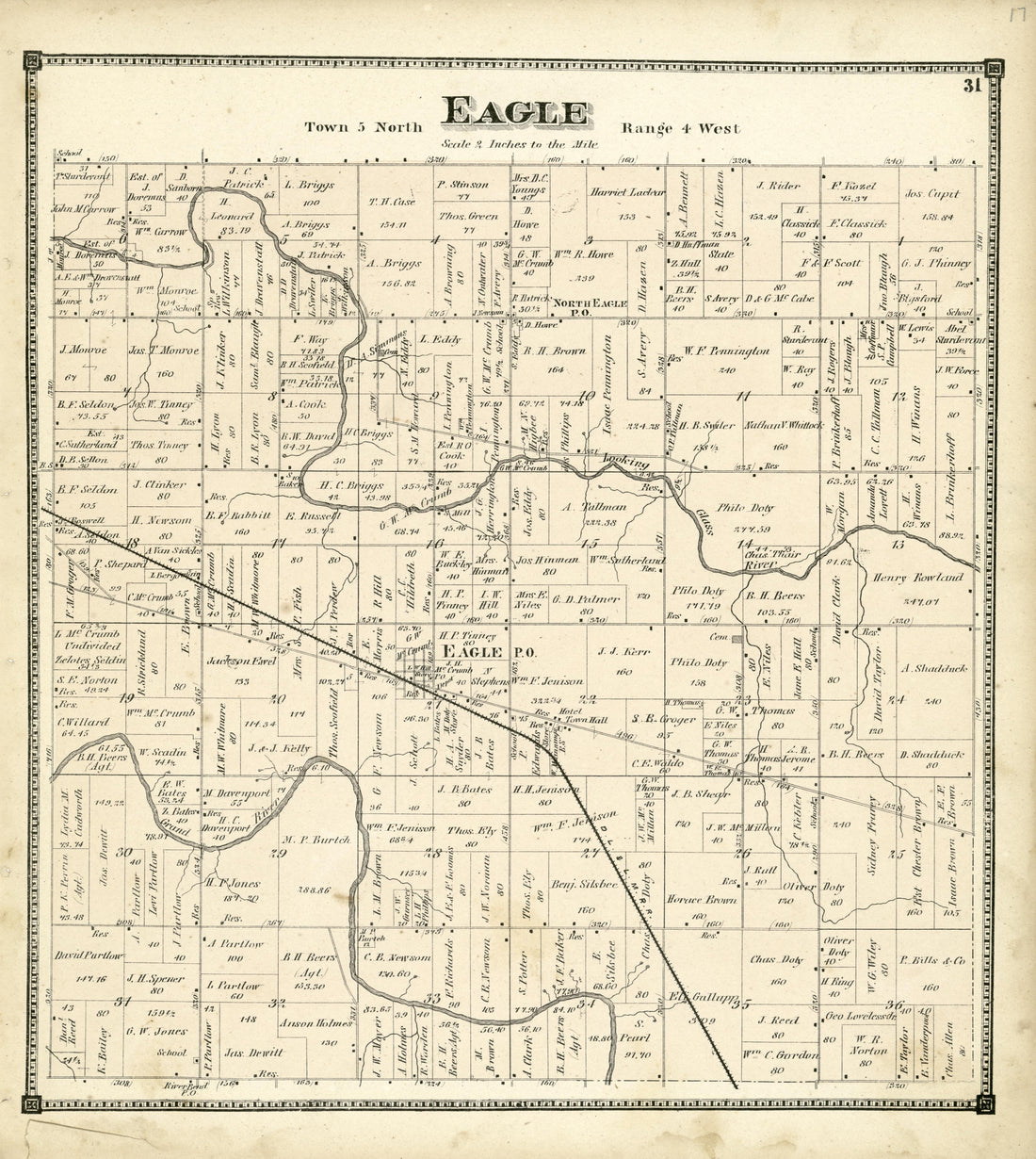 Eagle from Atlas of Clinton County, Michigan 1873 by Relic Map Company