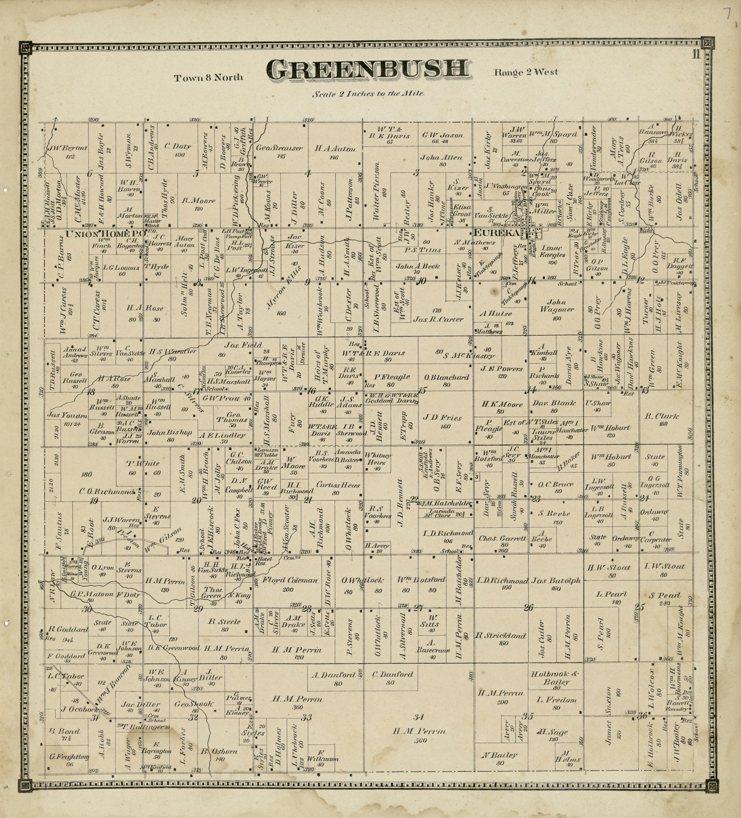 Greenbush from Atlas of Clinton County, Michigan 1873 by Relic Map Company