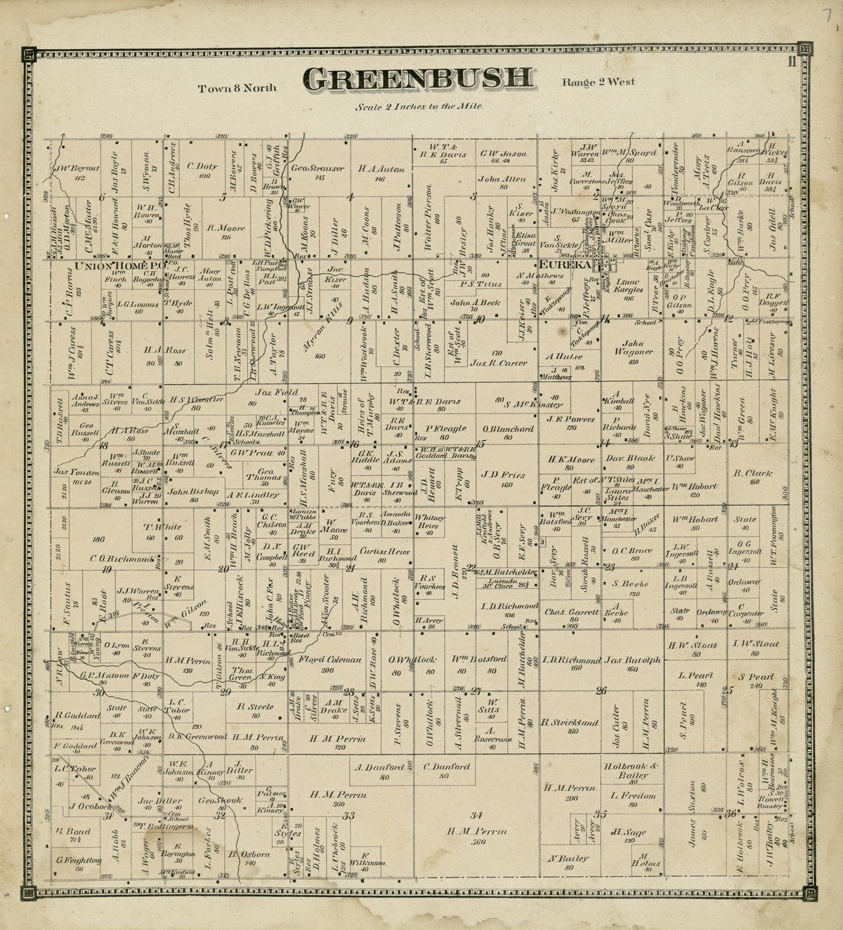 Greenbush from Atlas of Clinton County, Michigan 1873 by Relic Map Company