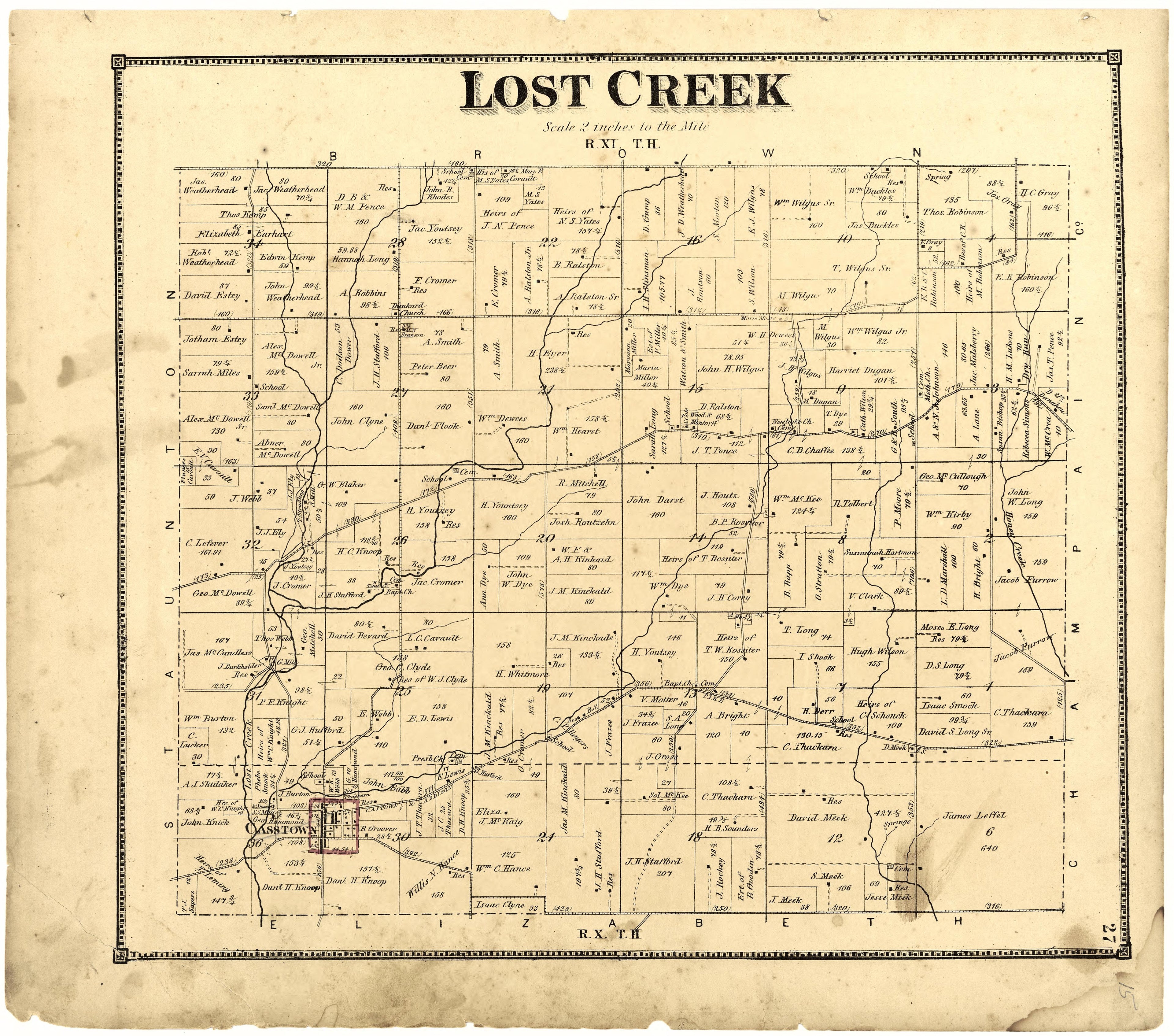 Lost Creek from Atlas of Miami County, Ohio 1871 by Relic Map Company