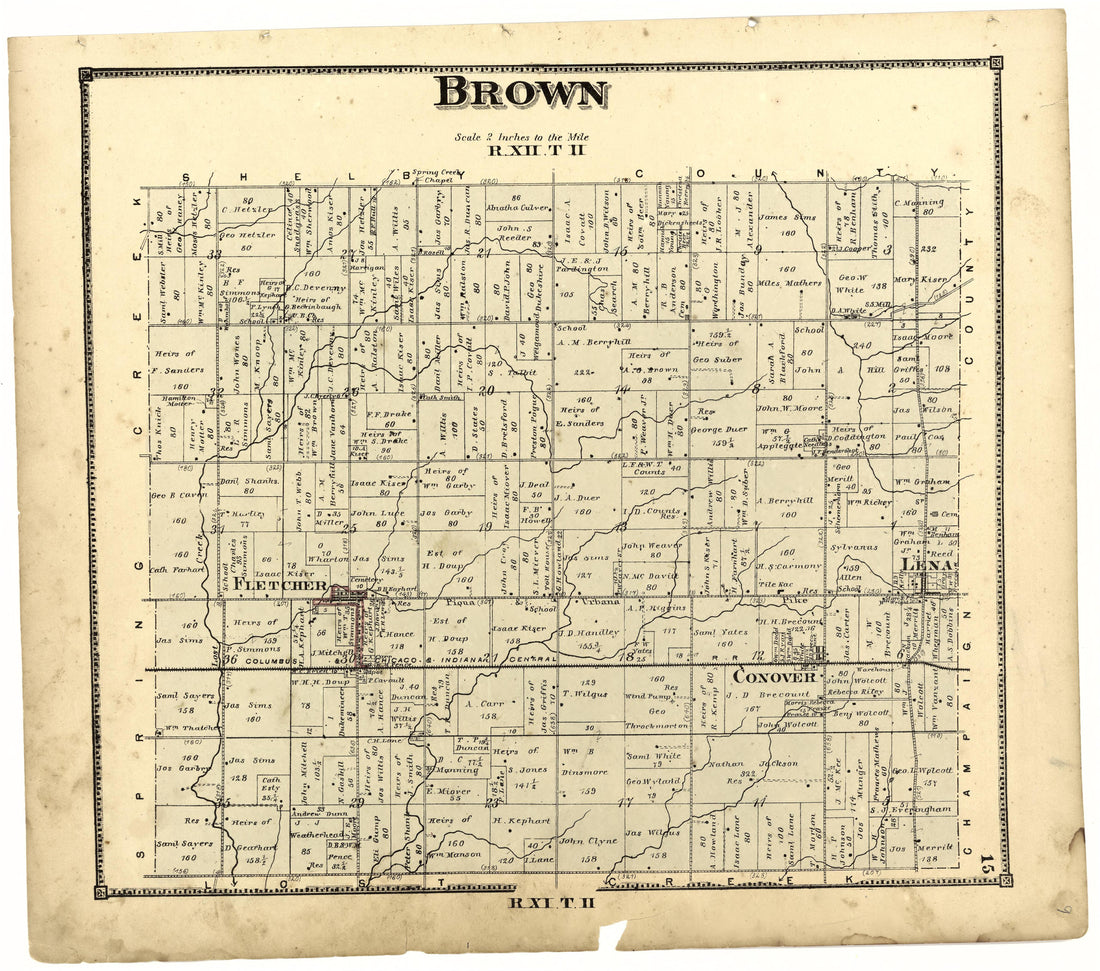 Brown from Atlas of Miami County, Ohio 1871 by Relic Map Company