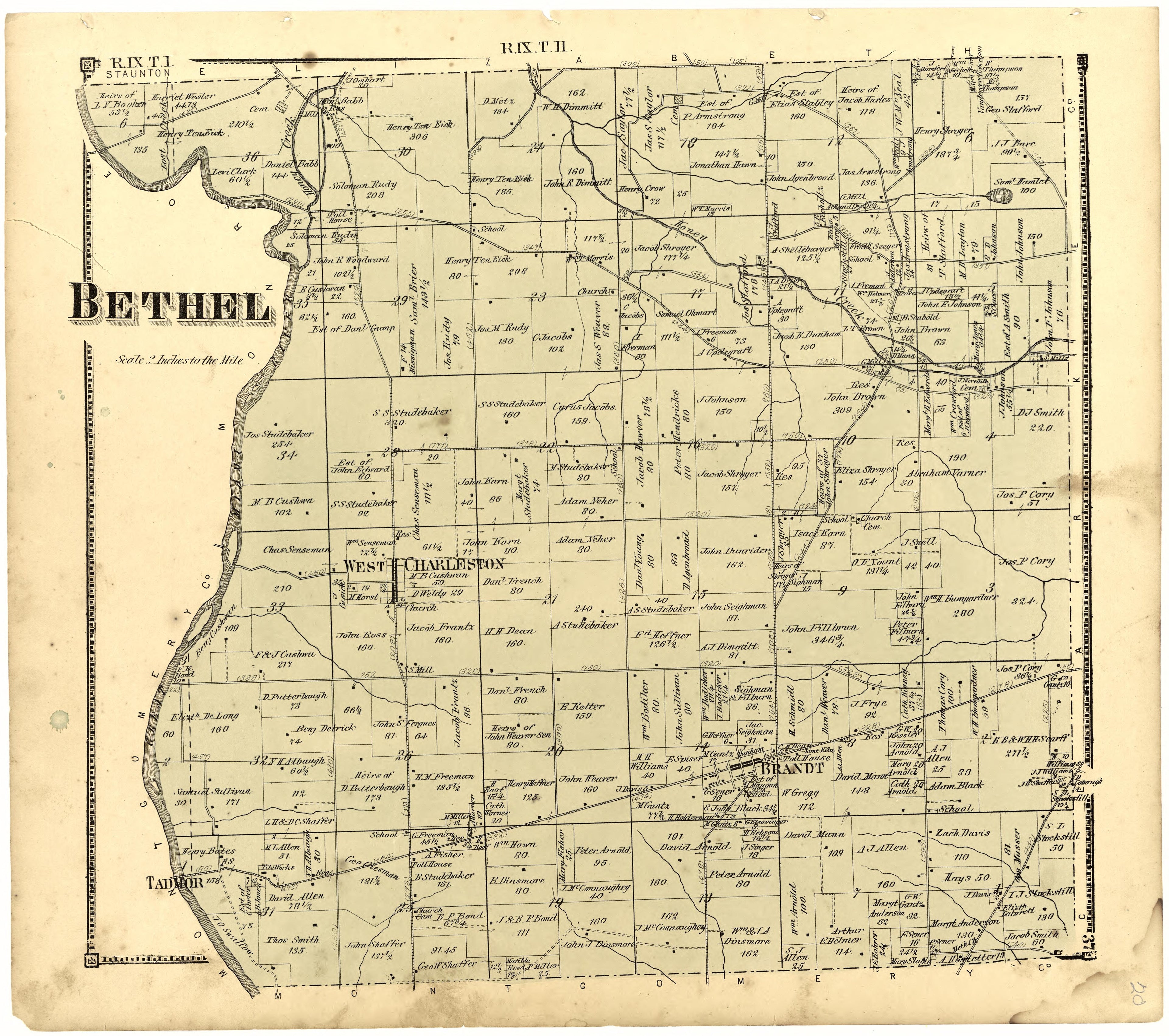 Bethel from Atlas of Miami County, Ohio 1871 by Relic Map Company