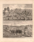 Views of Bundy and Showalter Residences from an Illustrated Historical Atlas of Henry County, Indiana 1875 by Relic Map Company