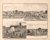 Views of Waltz, Clapper, Lake and Rich Square Graded School from an Illustrated Historical Atlas of Henry County, Indiana 1875 by Relic Map Company