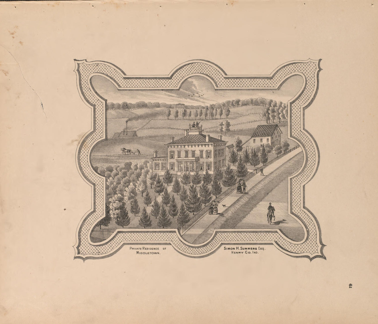 View of Sumer Farm from an Illustrated Historical Atlas of Henry County, Indiana 1875 by Relic Map Company