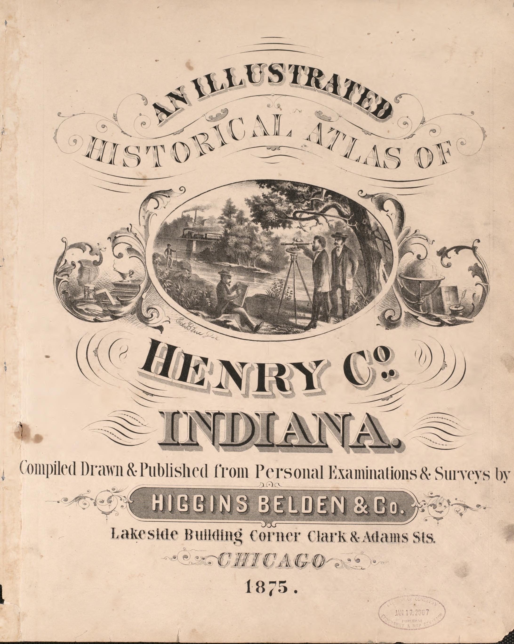 Title Sheet from an Illustrated Historical Atlas of Henry County, Indiana 1875 by Relic Map Company