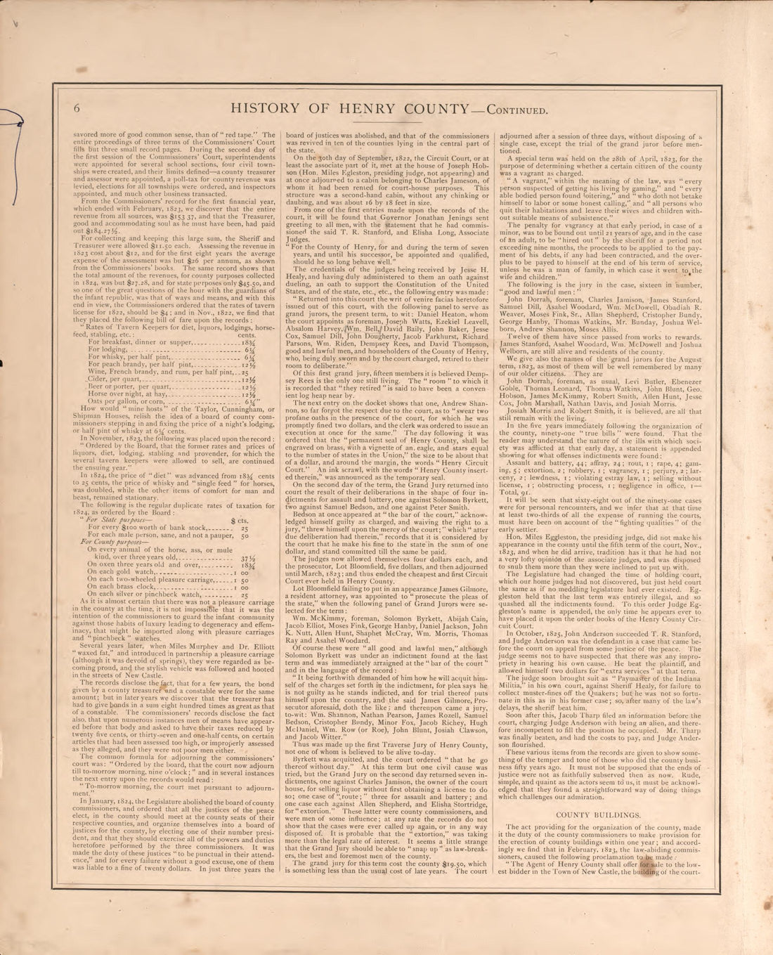 History of Henry County, Indiana from an Illustrated Historical Atlas of Henry County, Indiana 1875 by Relic Map Company