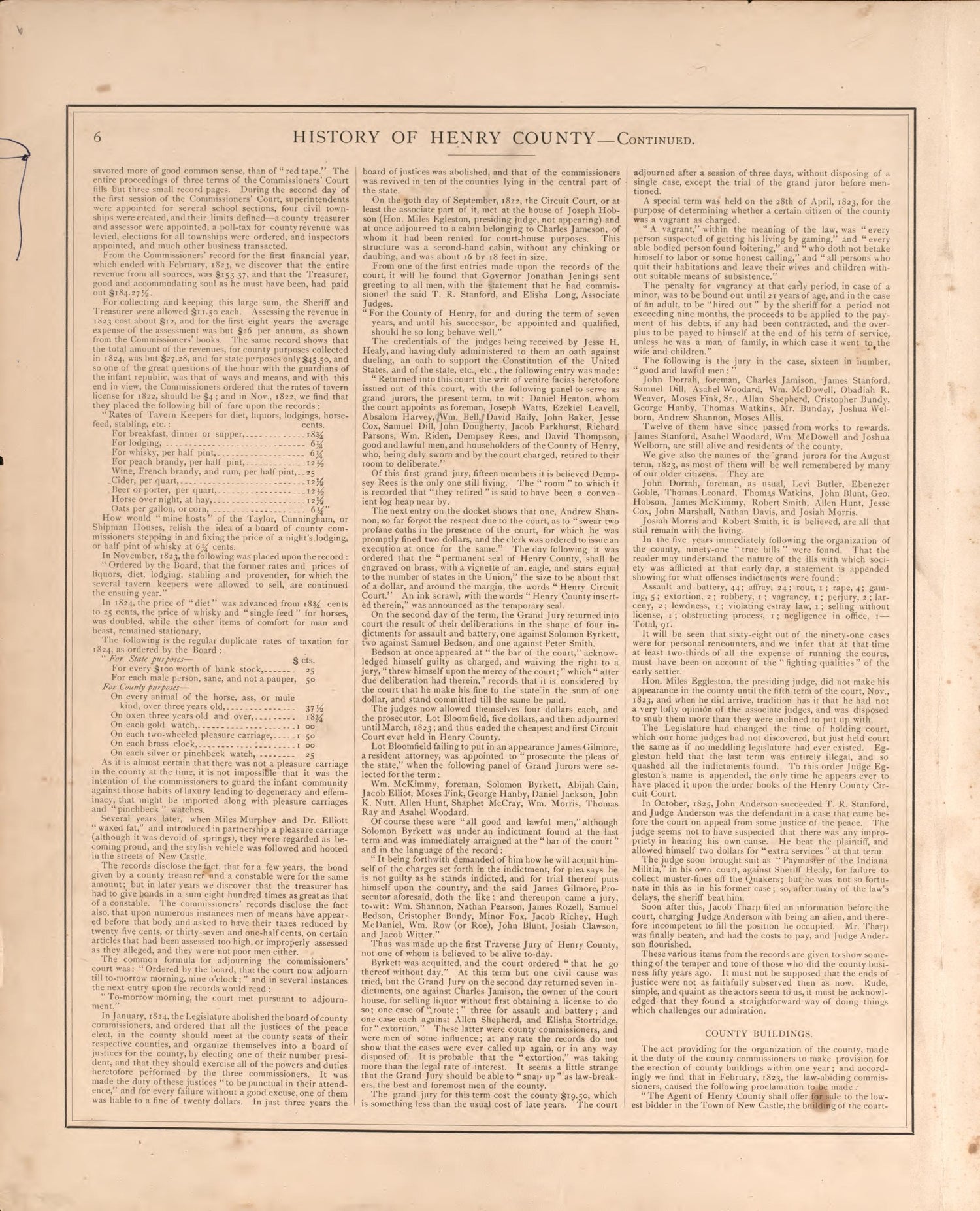 History of Henry County, Indiana from an Illustrated Historical Atlas of Henry County, Indiana 1875 by Relic Map Company