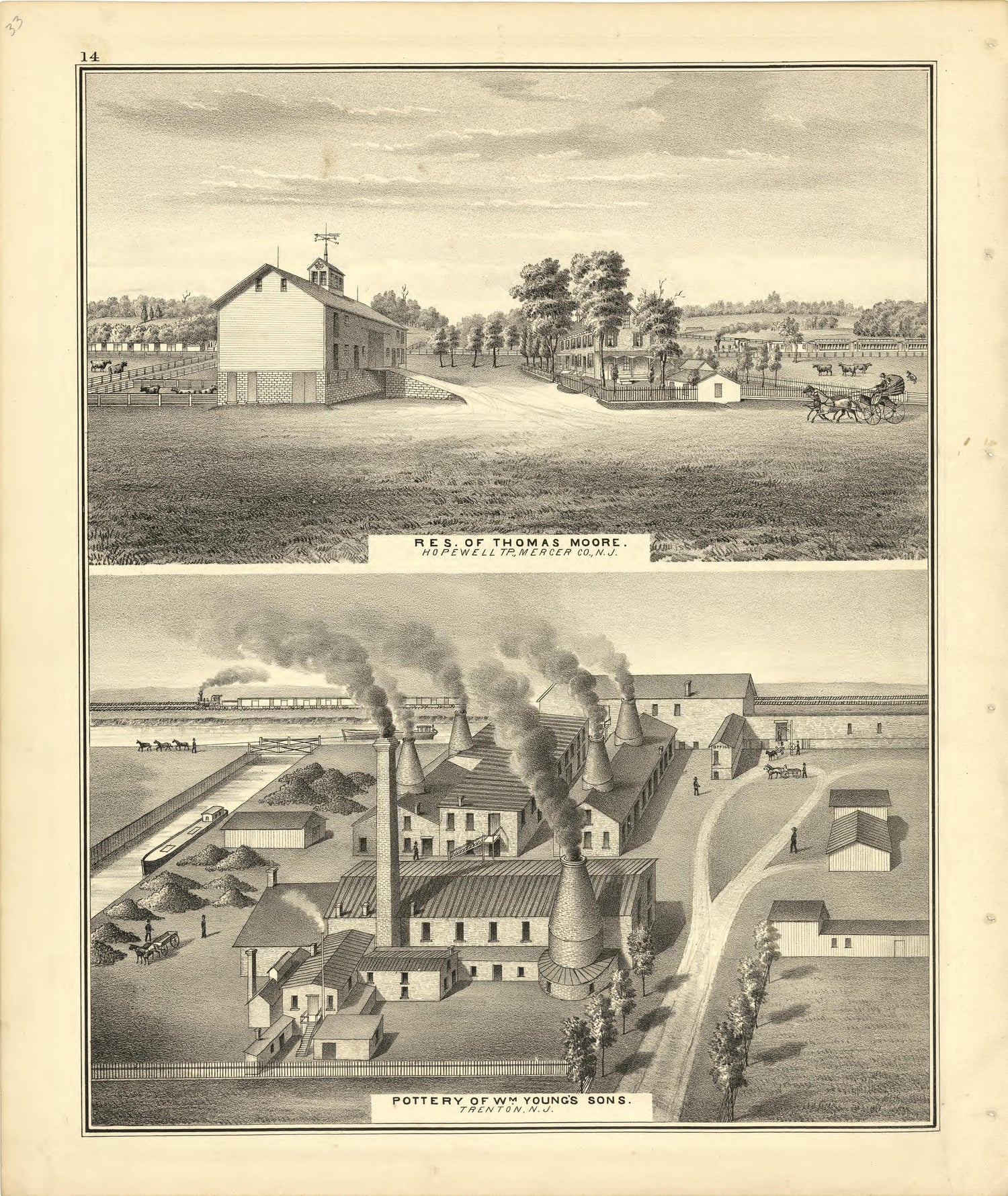 Residence of Thomas Moore and Pottery of Wm. Young&