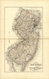 Map of the State of New Jersey from Combination Atlas Map of Mercer County, New Jersey 1875 by Relic Map Company