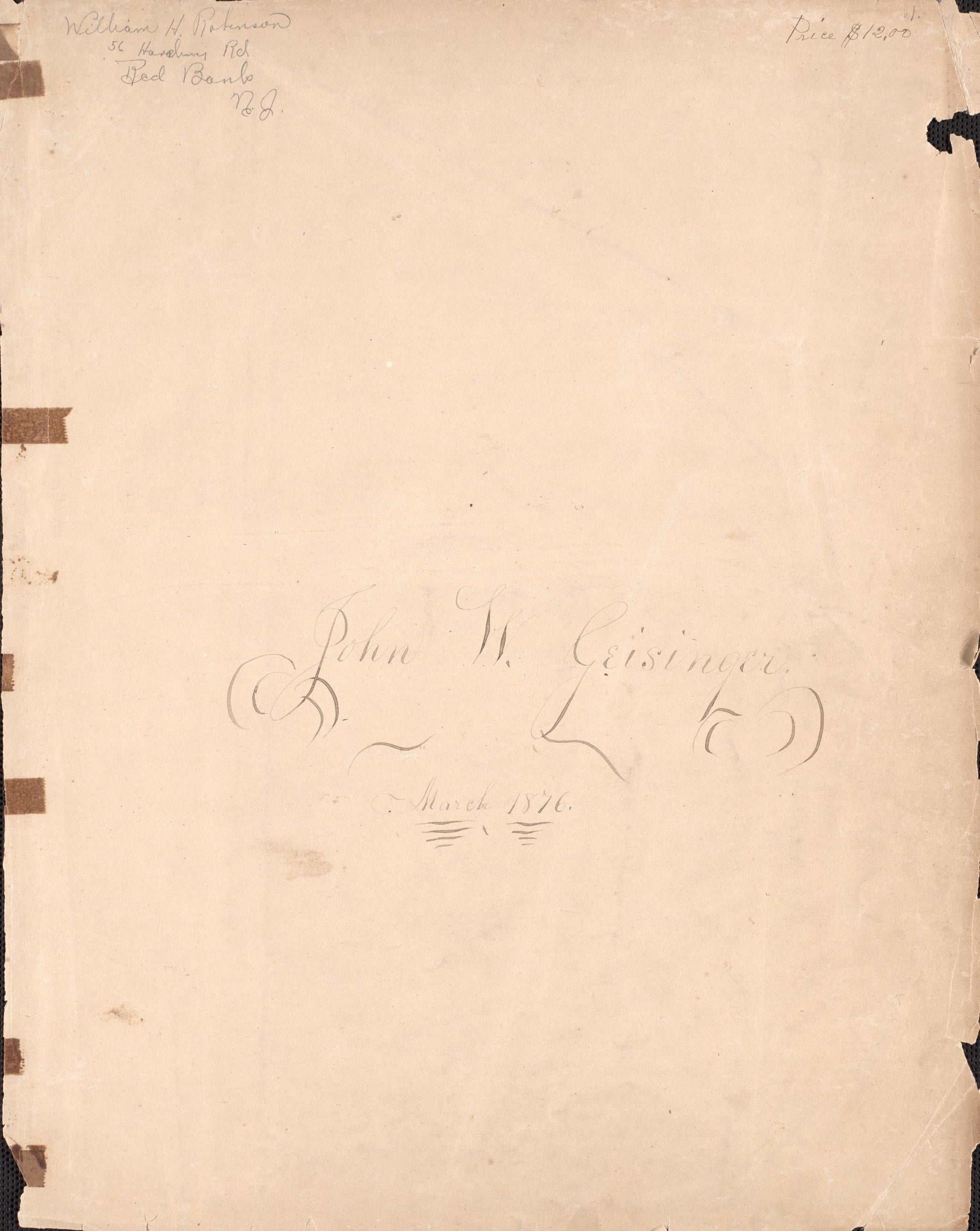 Fly Leaf With Annotations from Combination Atlas Map of Cumberland County, New Jersey 1876 by Relic Map Company