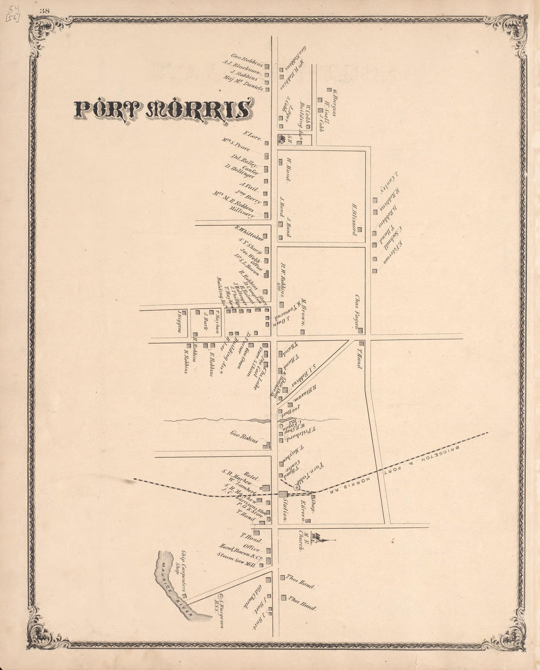 Port Morris from Combination Atlas Map of Cumberland County, New Jersey 1876 by Relic Map Company