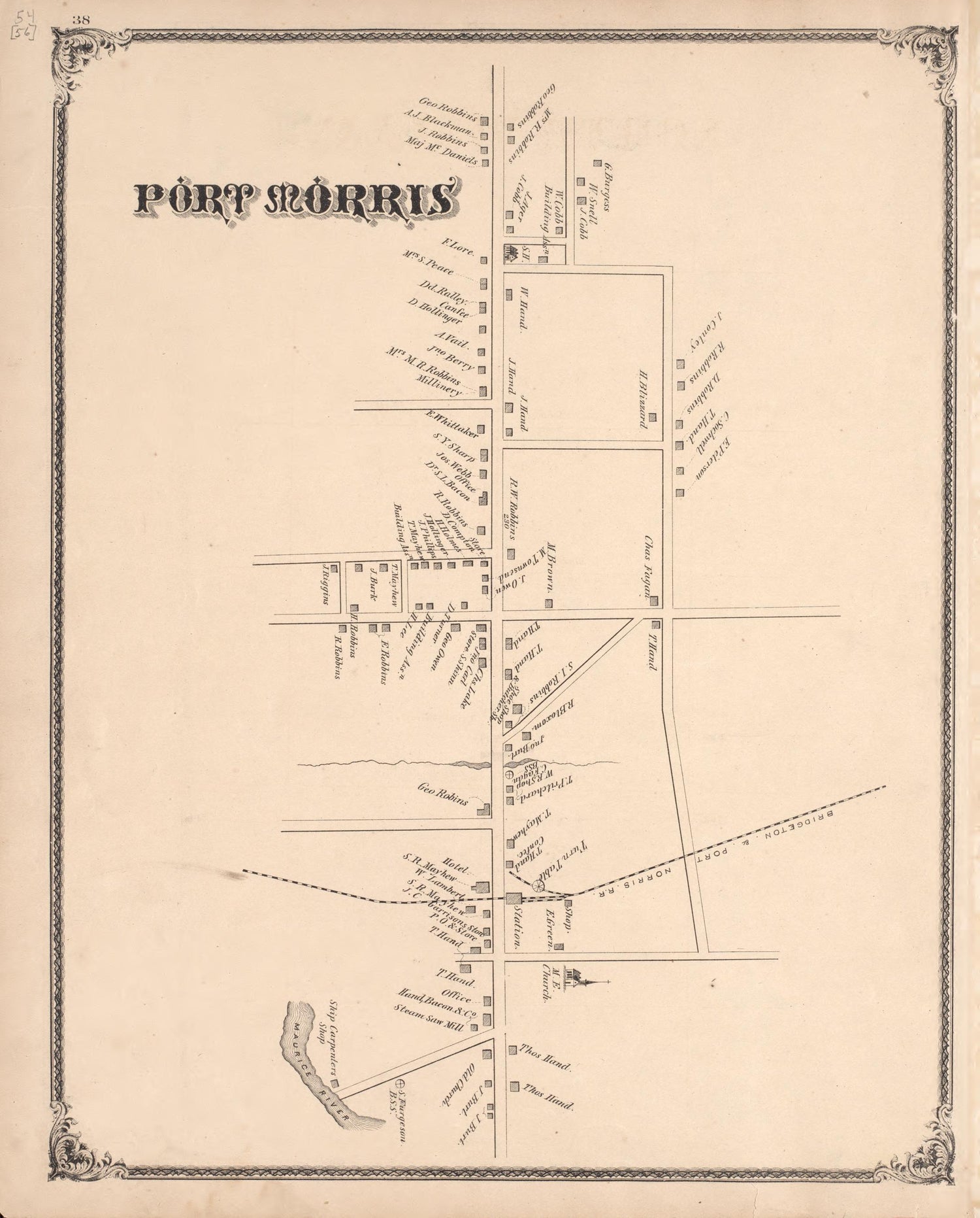 Port Morris from Combination Atlas Map of Cumberland County, New Jersey 1876 by Relic Map Company