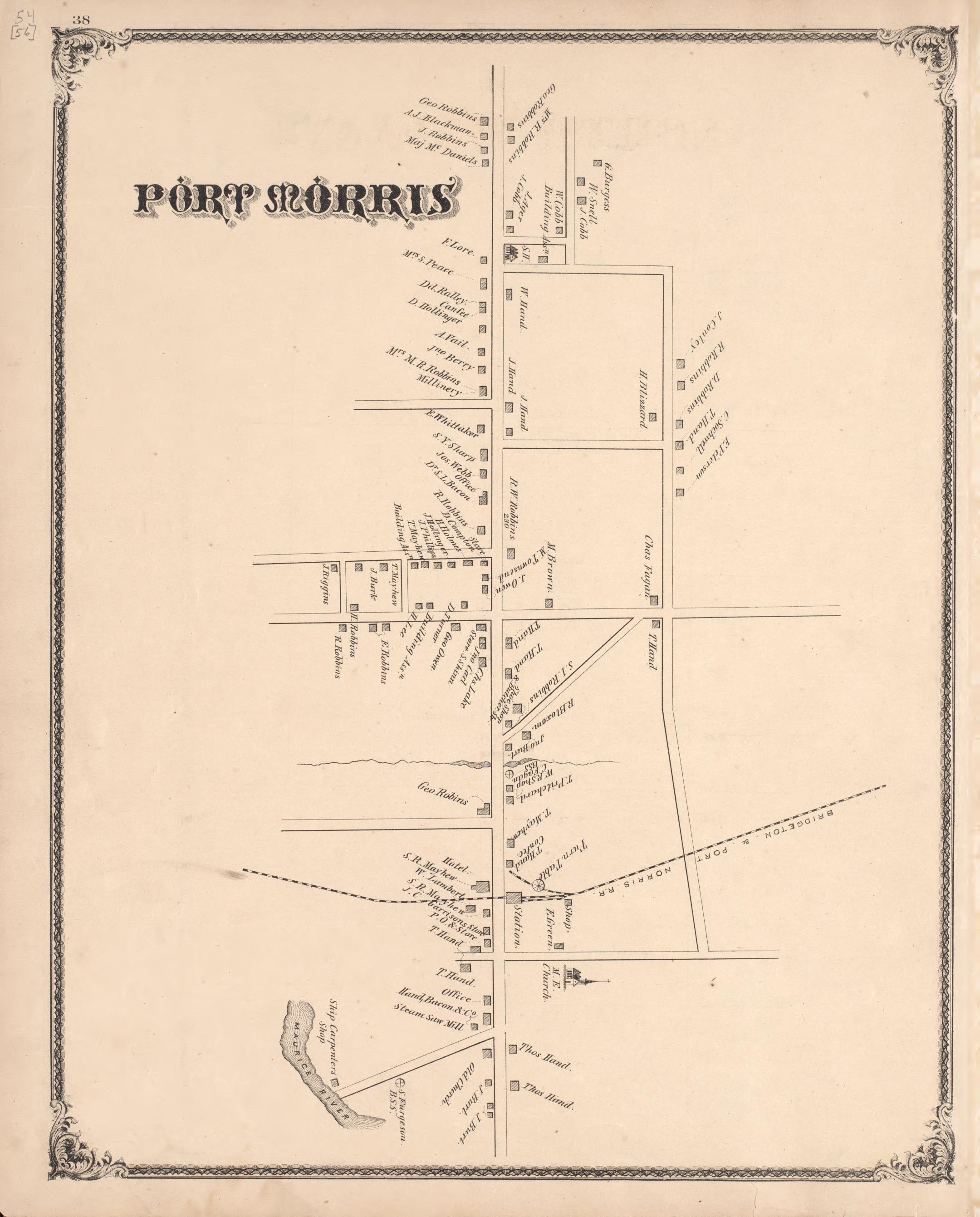 Port Morris from Combination Atlas Map of Cumberland County, New Jersey 1876 by Relic Map Company