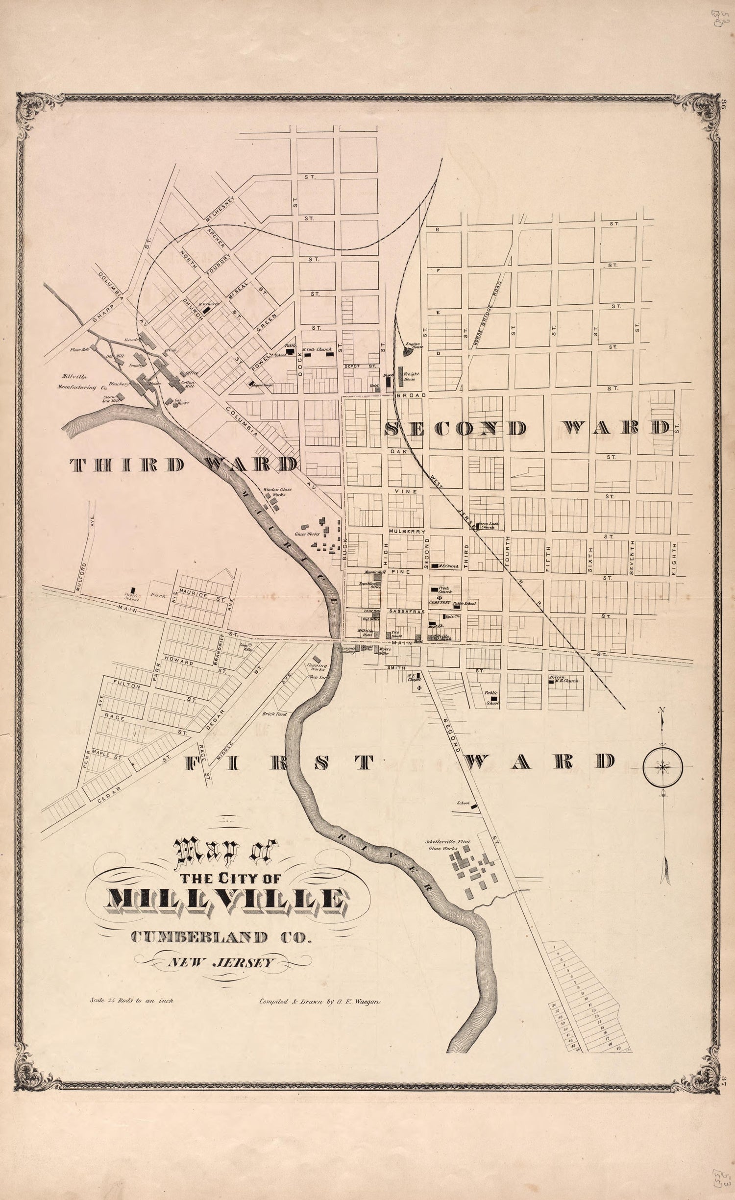 Millville from Combination Atlas Map of Cumberland County, New Jersey 1876 by Relic Map Company