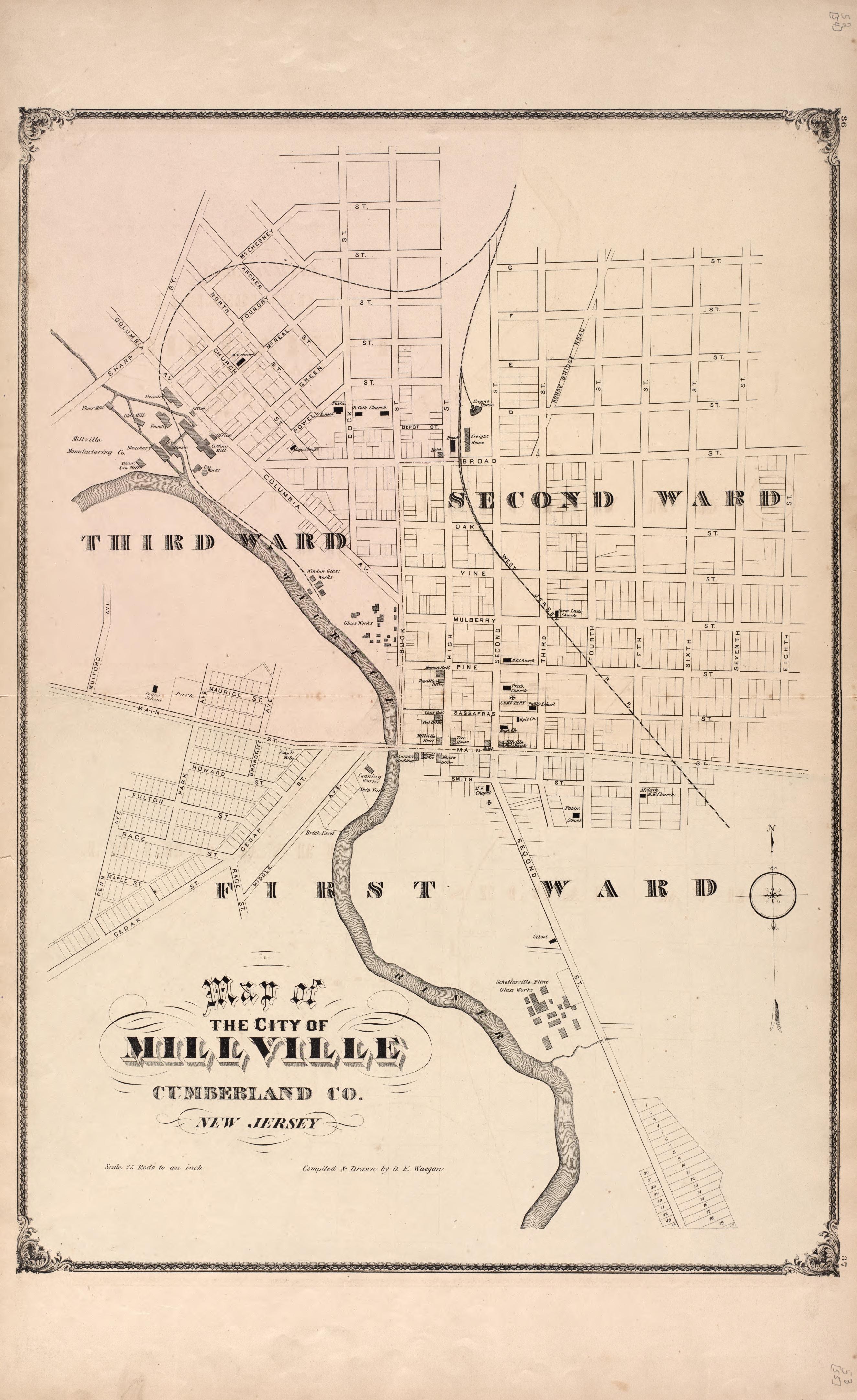 Millville from Combination Atlas Map of Cumberland County, New Jersey 1876 by Relic Map Company